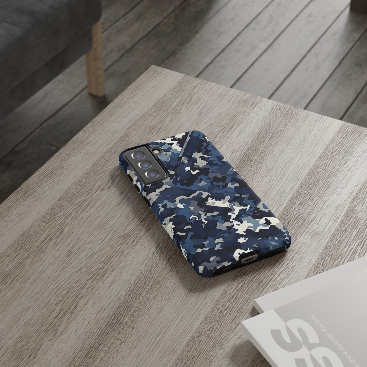 Blue Camo Inspired Tough Phone Cases