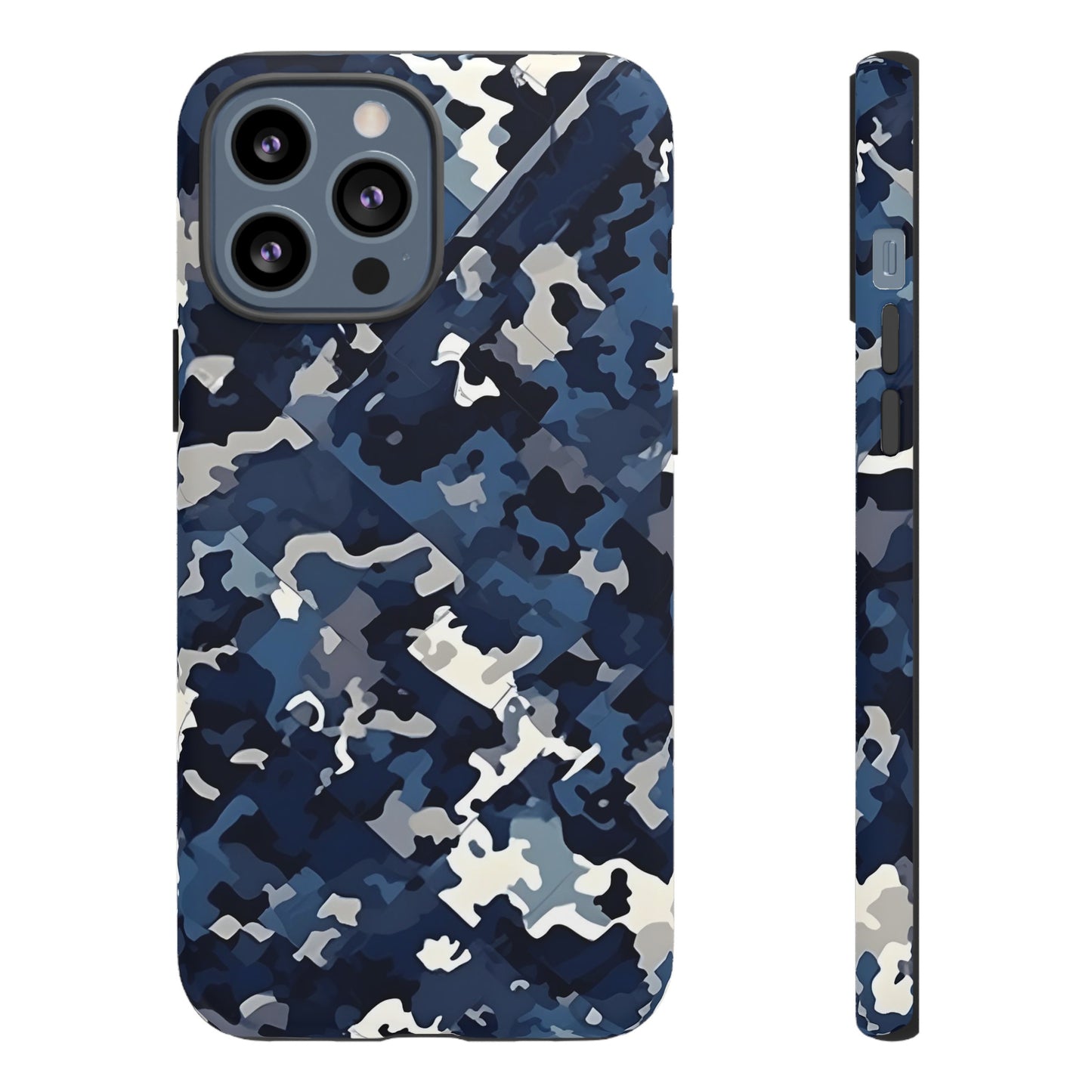 Blue Camo Inspired Tough Phone Cases