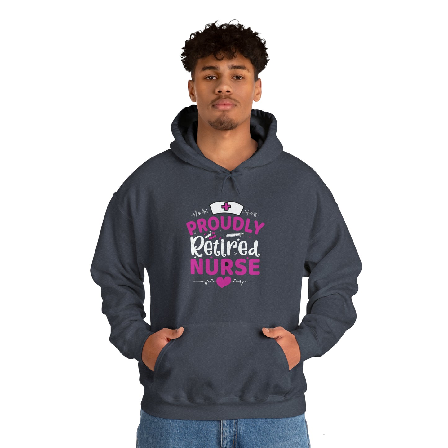 Proudly Retired Nurse Unisex Heavy Blend™ Hooded Sweatshirt