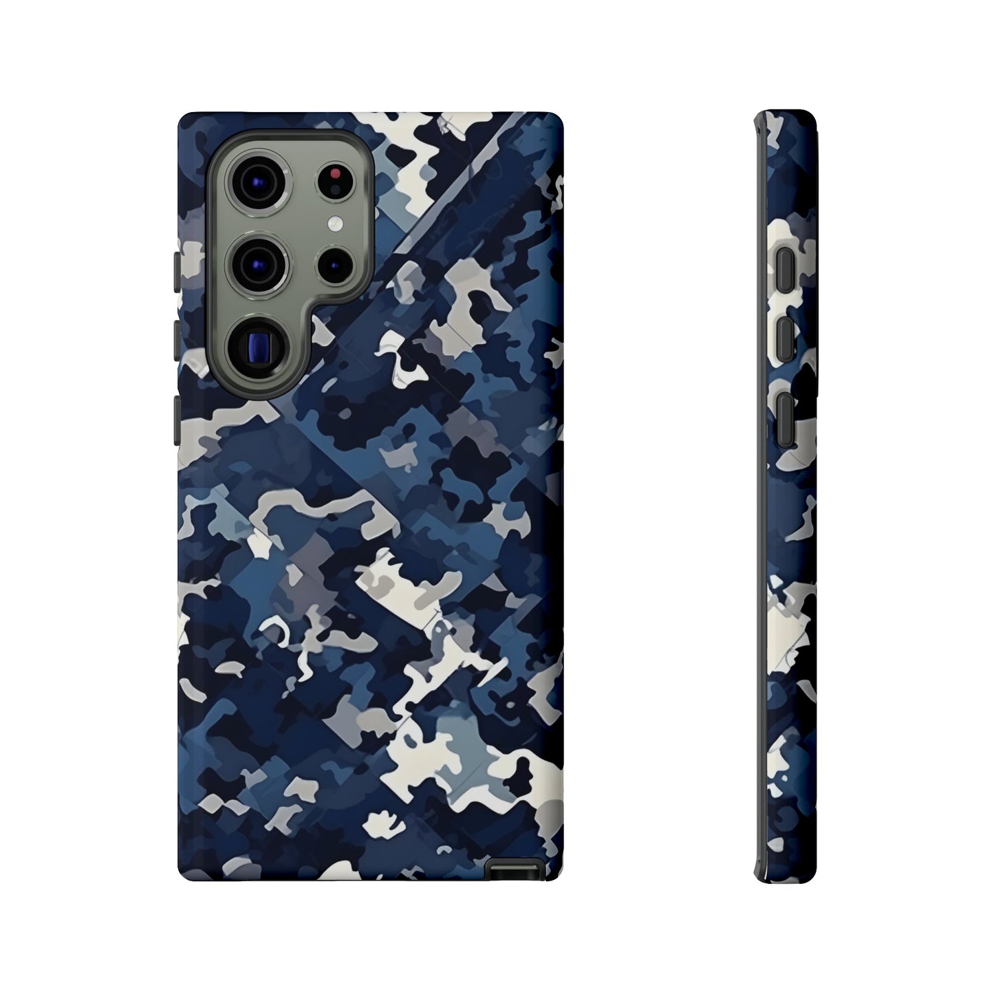 Blue Camo Inspired Tough Phone Cases