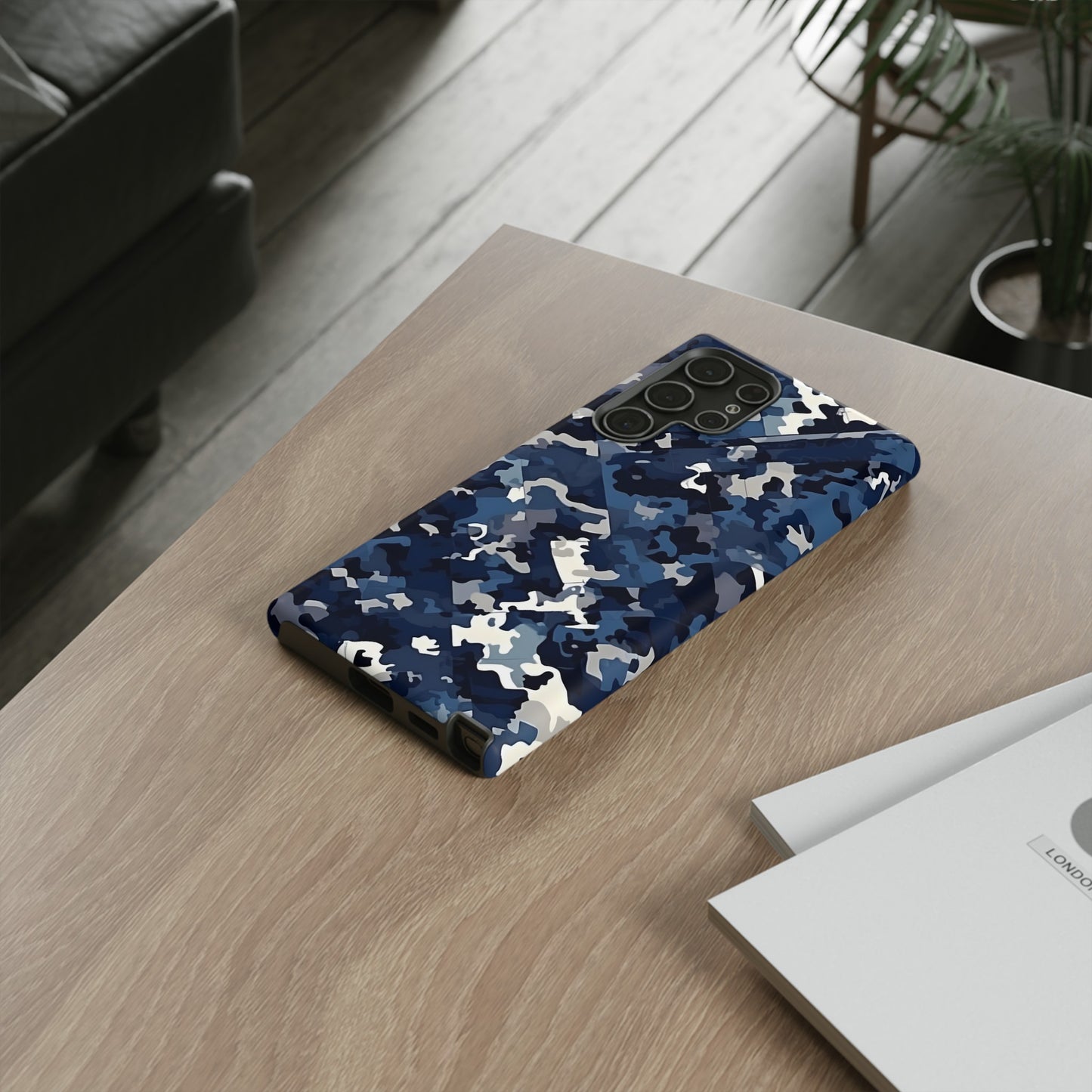 Blue Camo Inspired Tough Phone Cases
