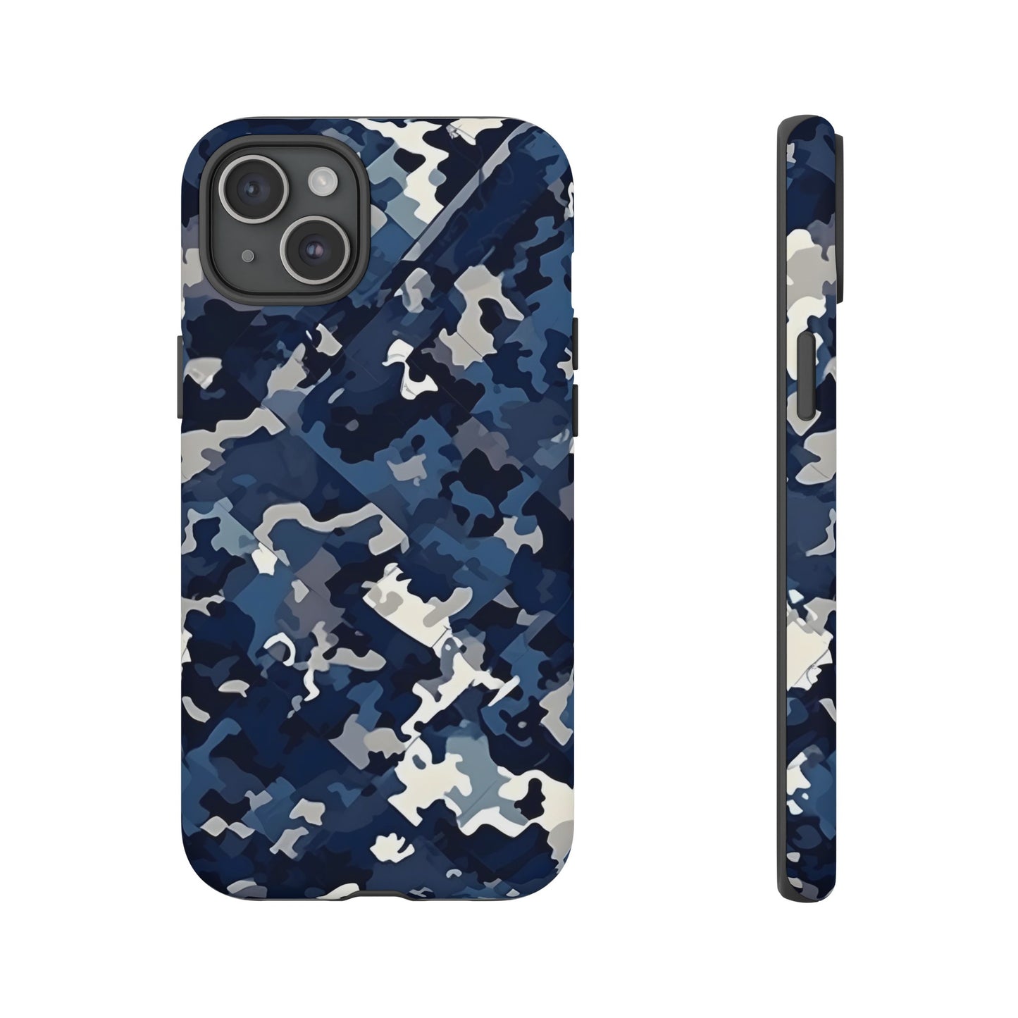 Blue Camo Inspired Tough Phone Cases
