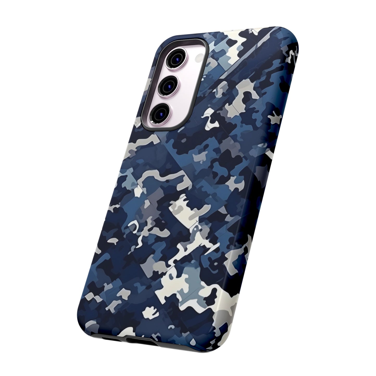 Blue Camo Inspired Tough Phone Cases