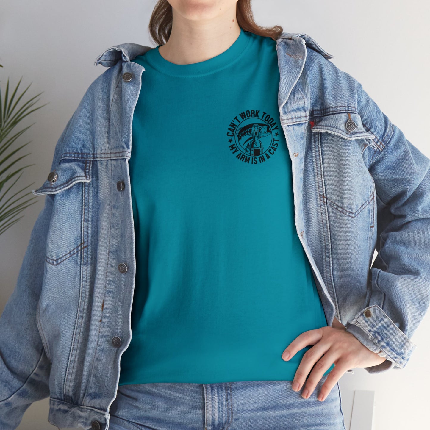 Cant Work Today My Arm Is In A Cast Unisex Heavy Cotton Tee