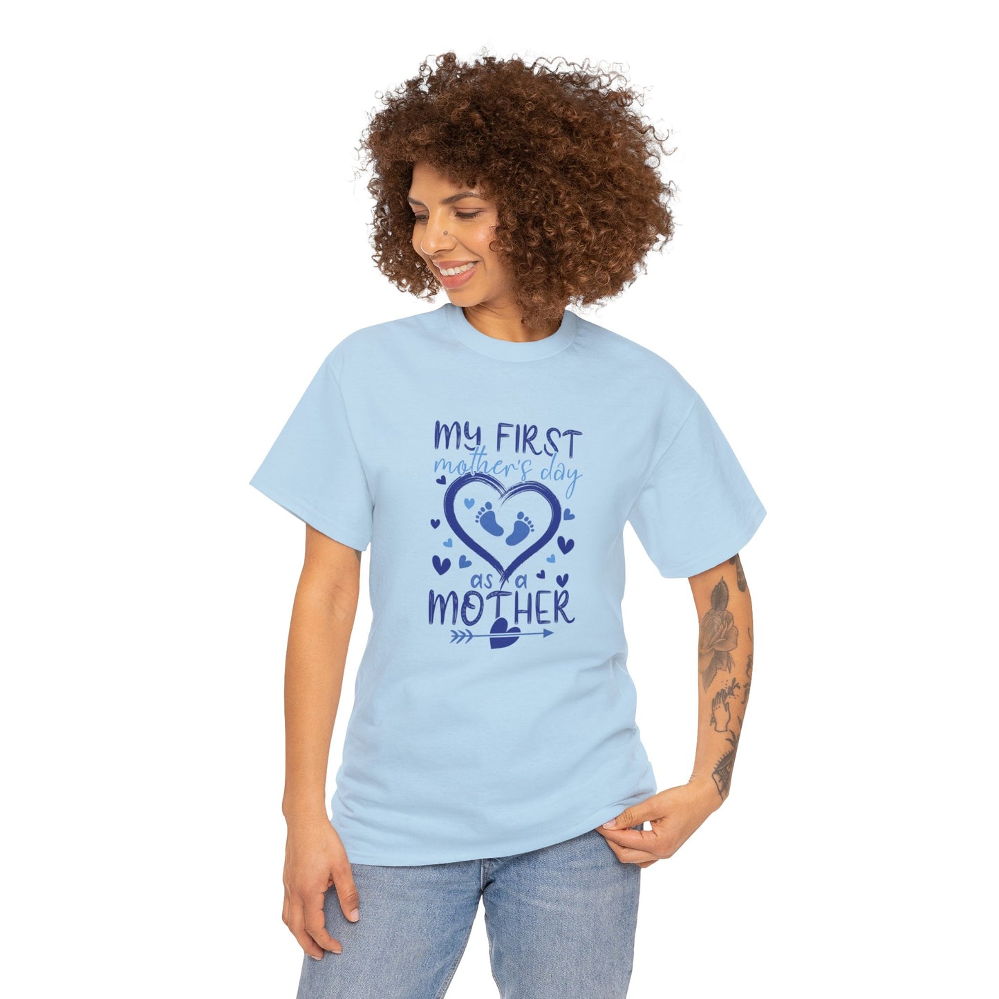 My 1st Mothers Day as a Mom Blue Unisex Heavy Cotton Tee