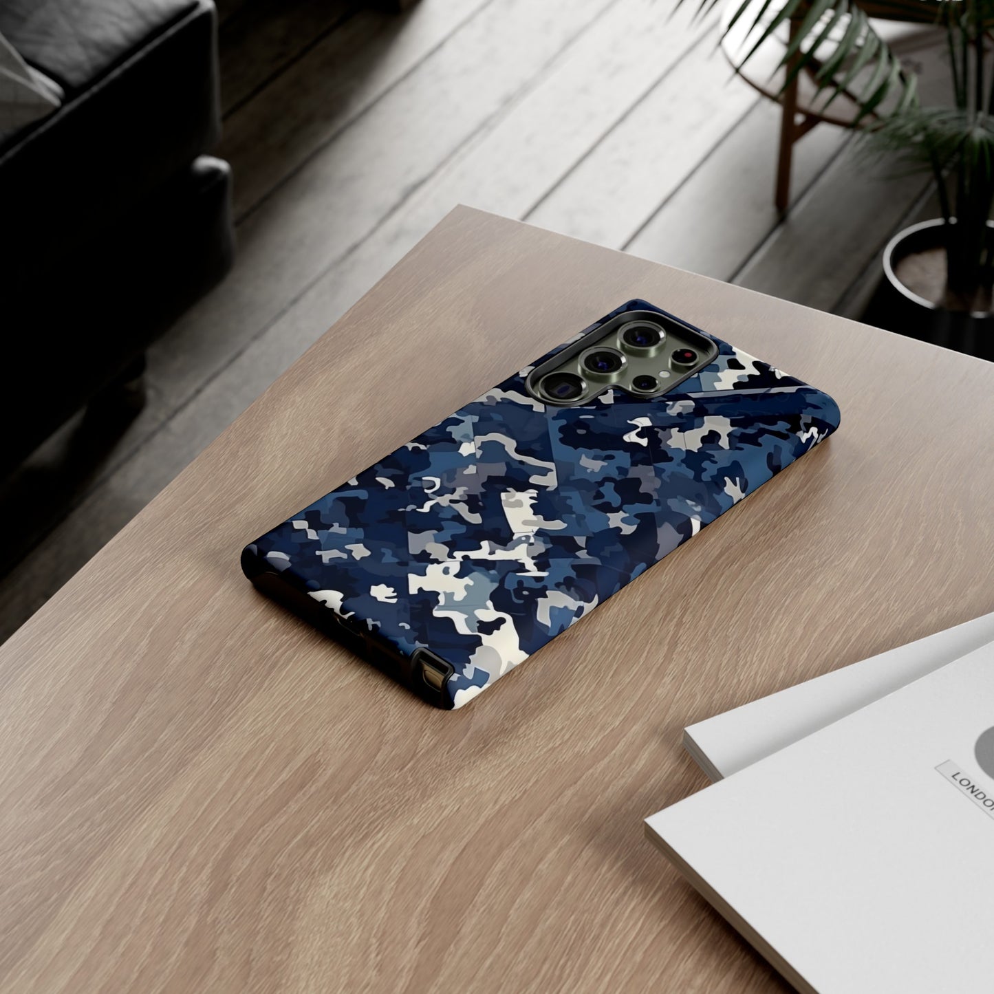 Blue Camo Inspired Tough Phone Cases