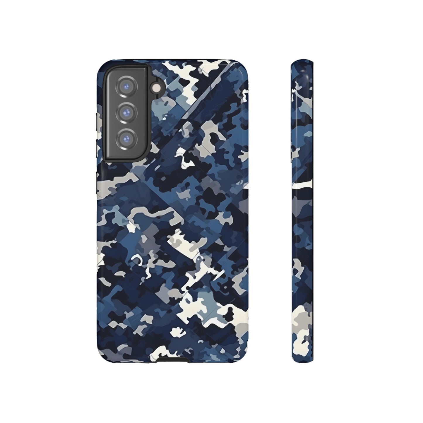 Blue Camo Inspired Tough Phone Cases
