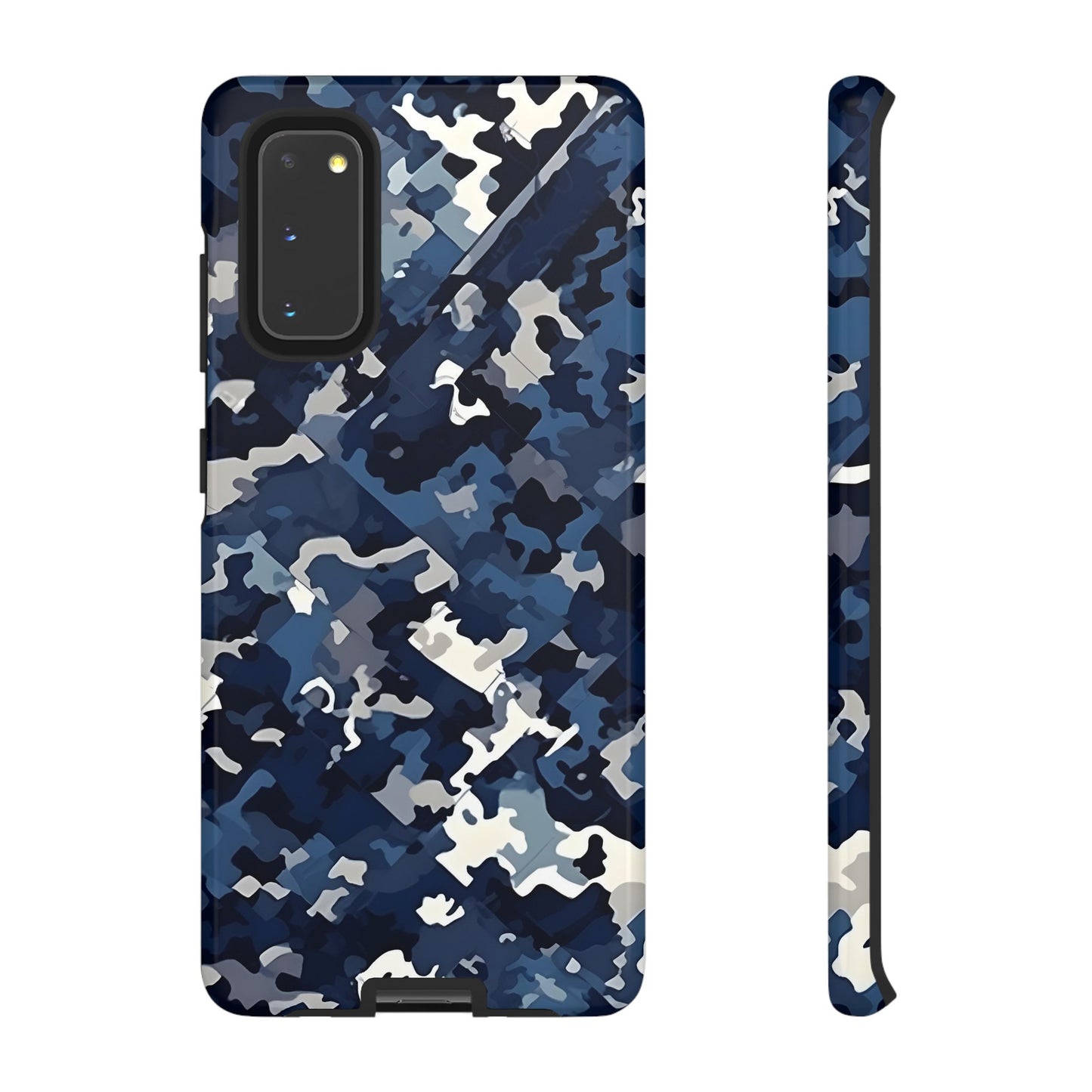 Blue Camo Inspired Tough Phone Cases