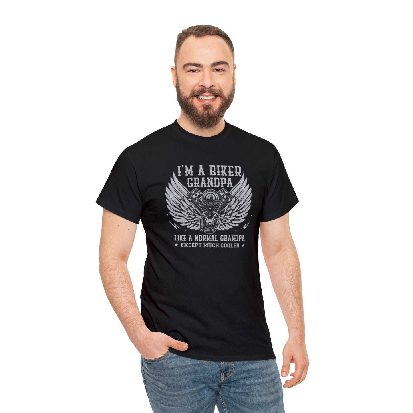 Im a Biker Grandpa LIke a Normal Grandpa Except Much Cooler  Unisex Heavy Cotton Tee