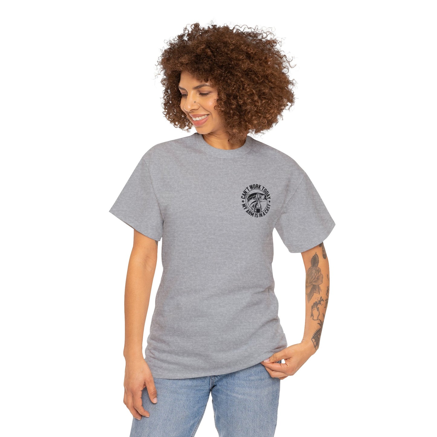 Cant Work Today My Arm Is In A Cast Unisex Heavy Cotton Tee