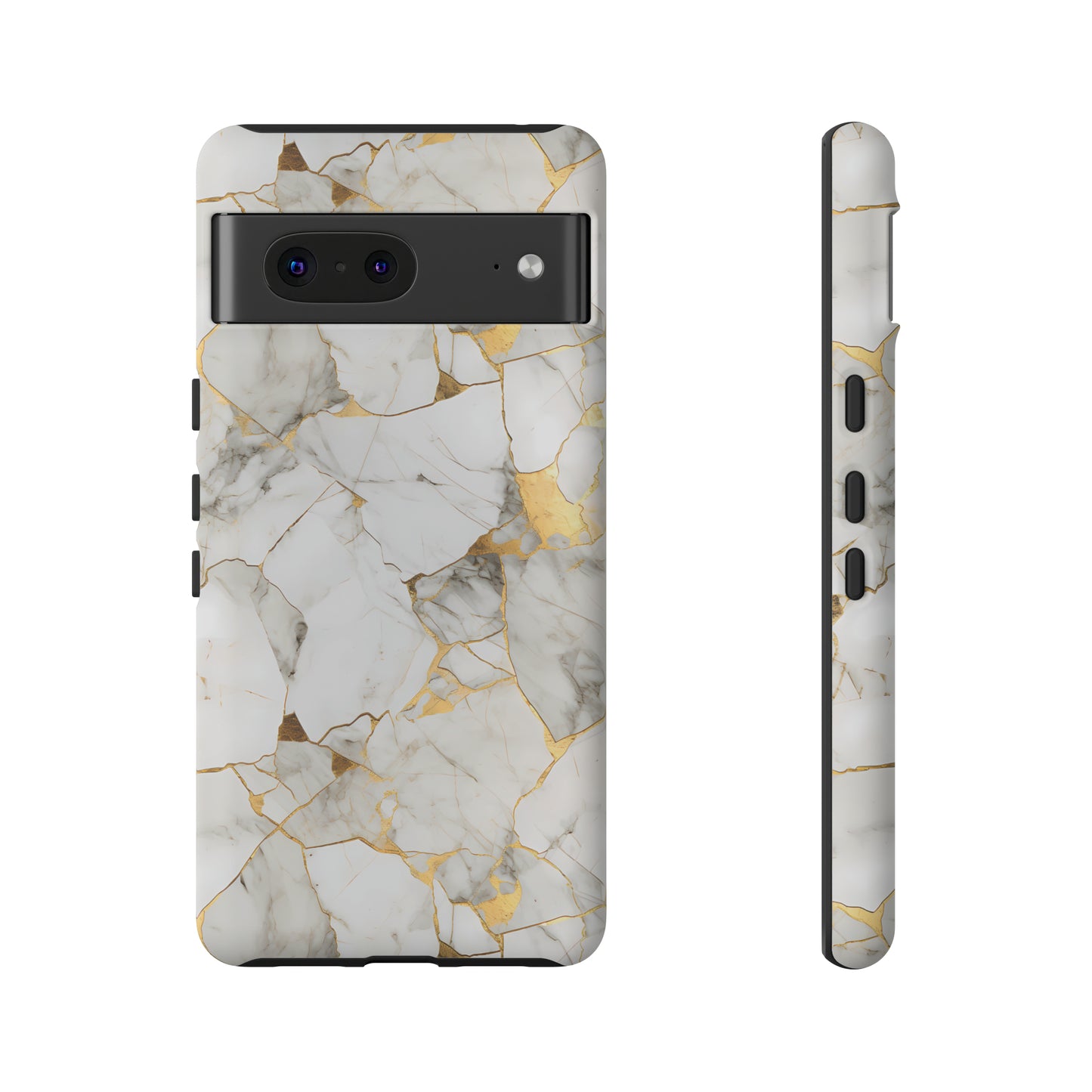 Gold & White Marble Tough Phone Cases