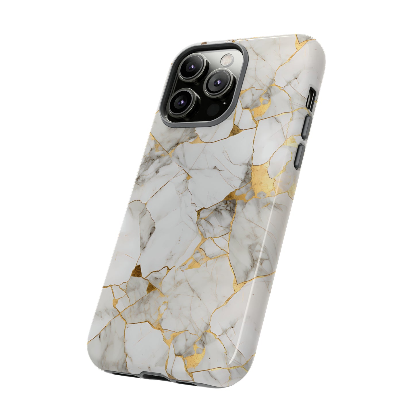 Gold & White Marble Tough Phone Cases