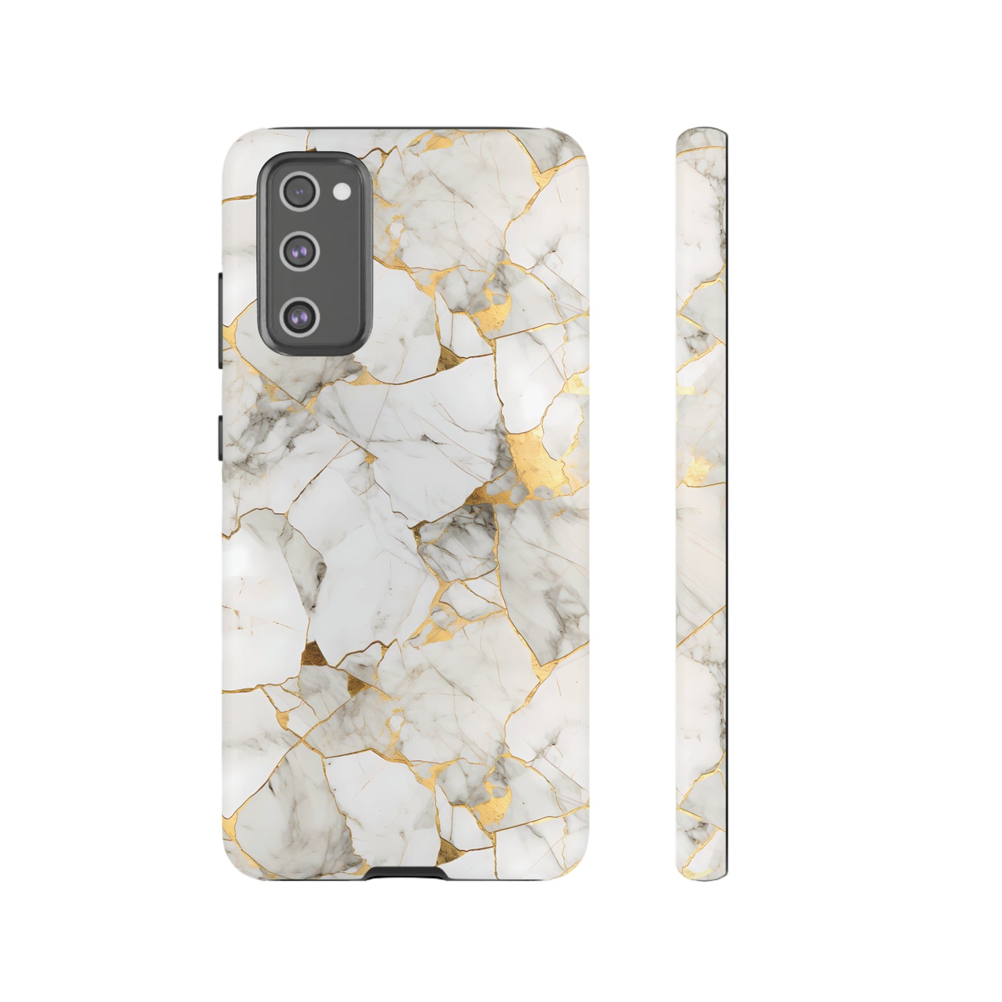 Gold & White Marble Tough Phone Cases