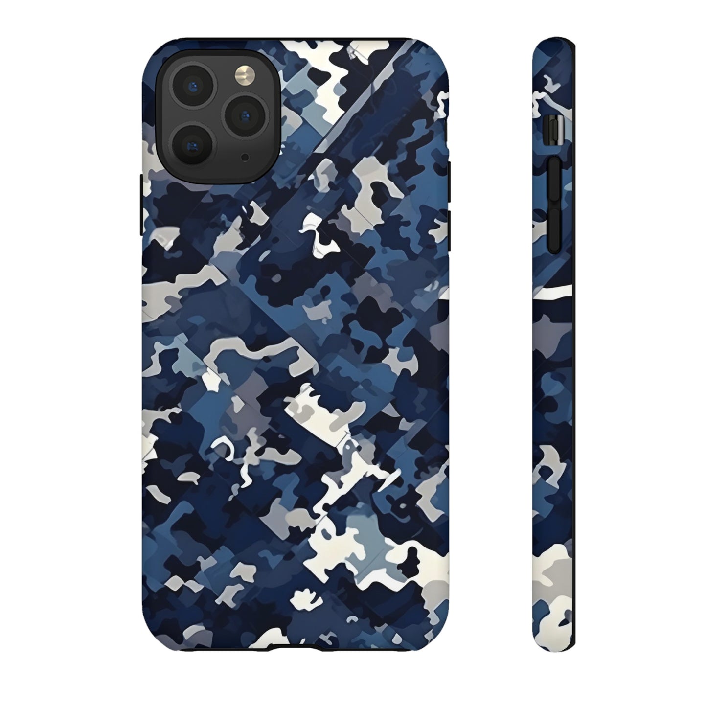Blue Camo Inspired Tough Phone Cases