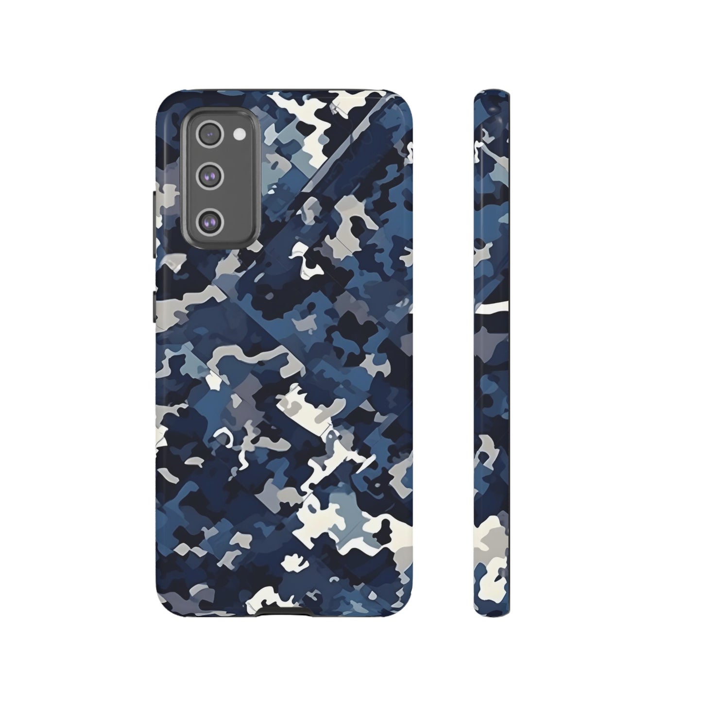 Blue Camo Inspired Tough Phone Cases