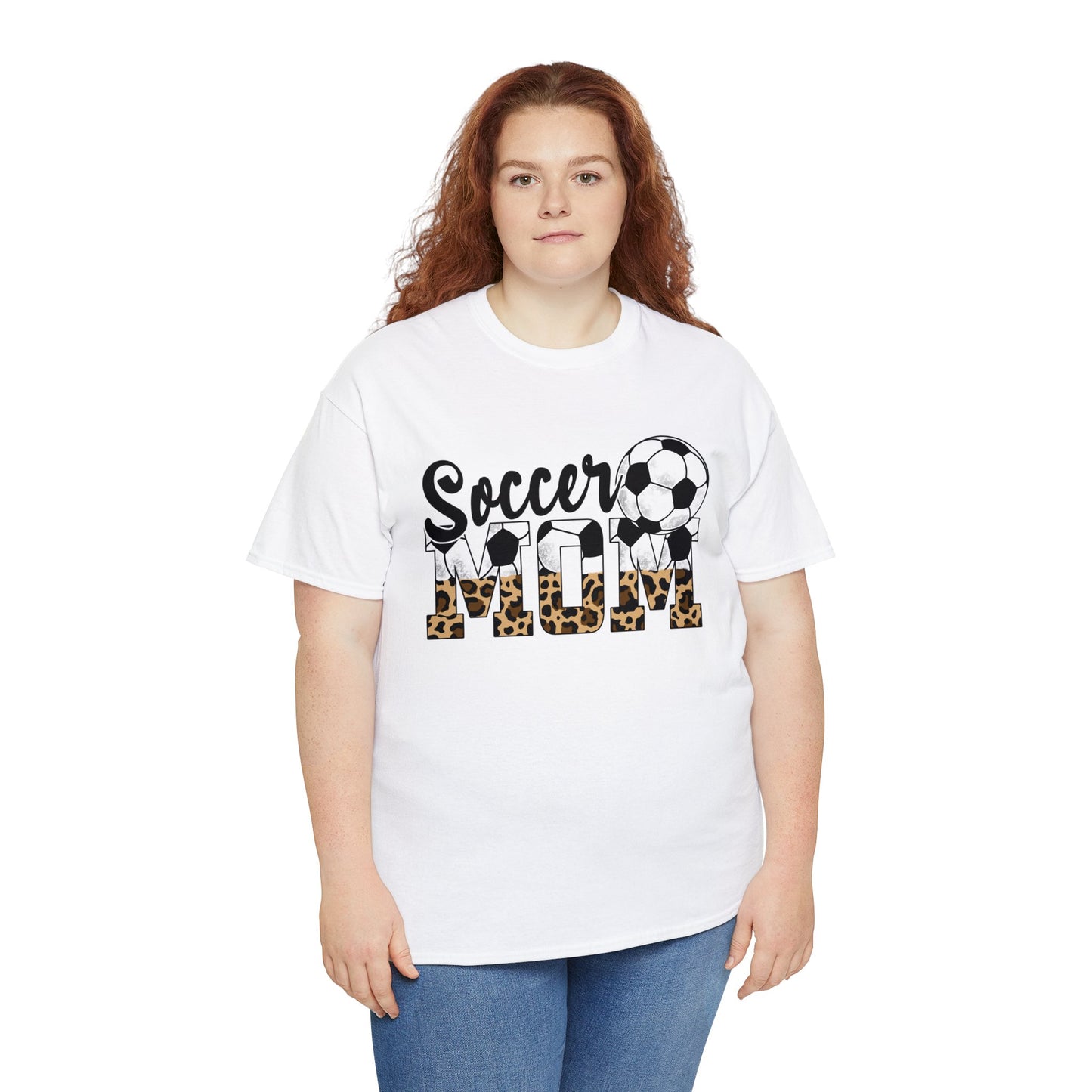 Soccer MOM Leopard print Unisex Heavy Cotton Tee
