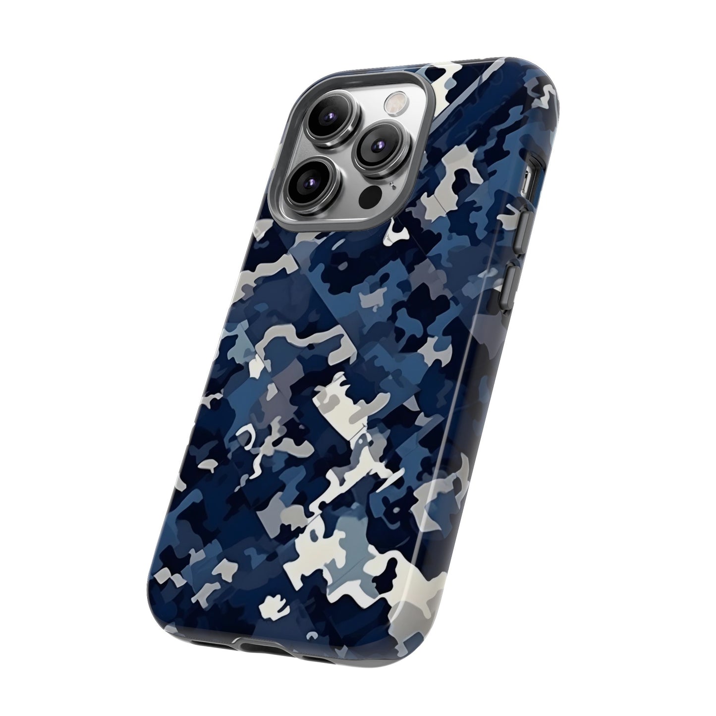 Blue Camo Inspired Tough Phone Cases