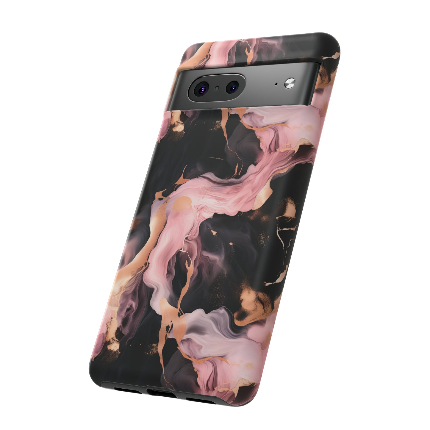Black & Pink Marble  Tough Phone Cases