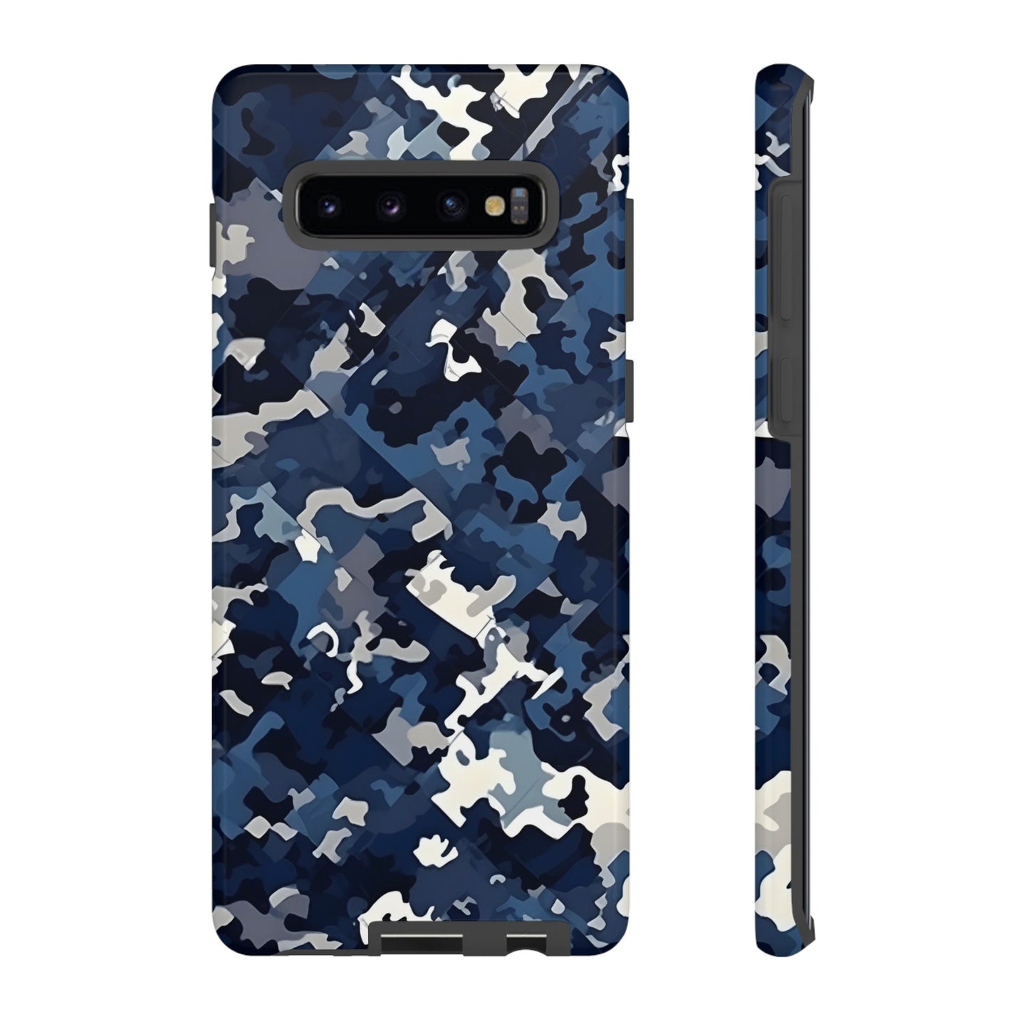 Blue Camo Inspired Tough Phone Cases