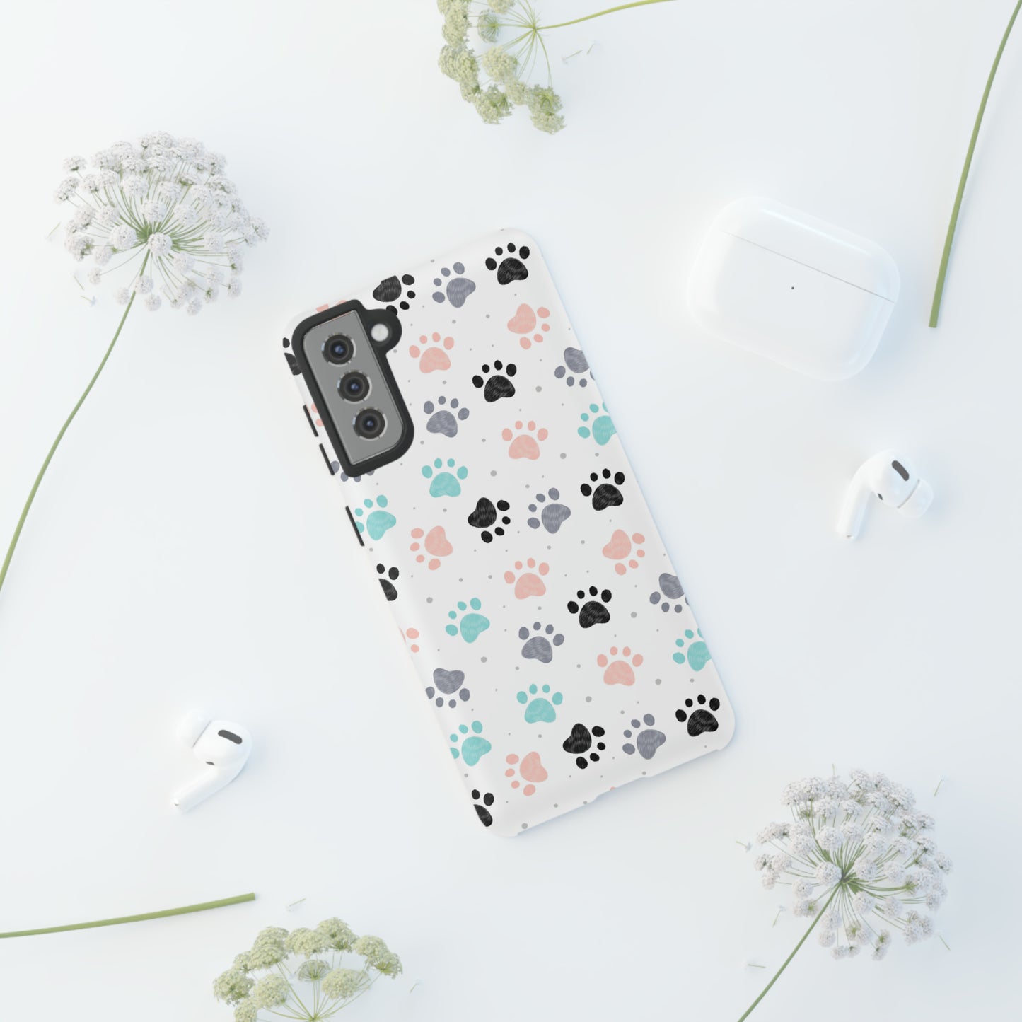 Pretty Pastel Paw Prints Tough Phone Cases