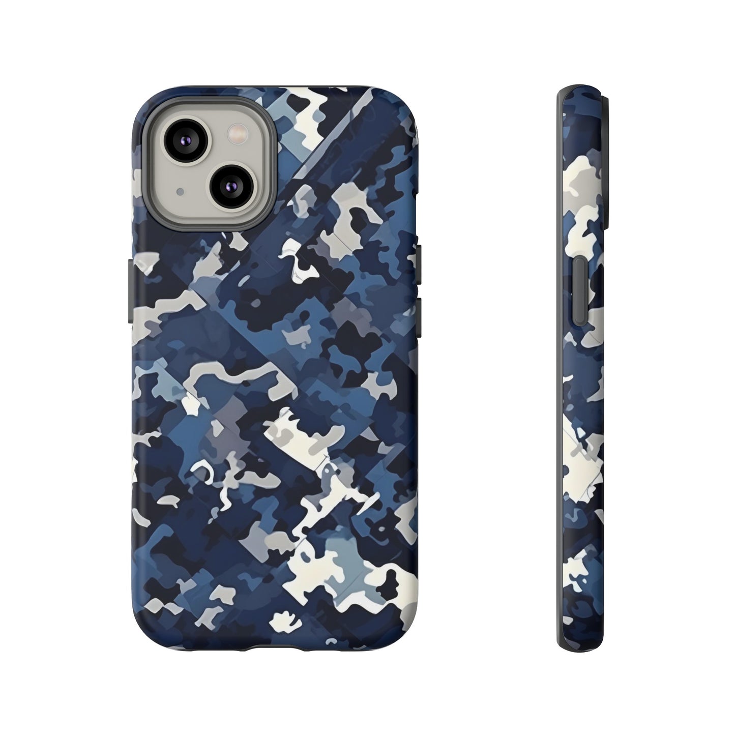 Blue Camo Inspired Tough Phone Cases