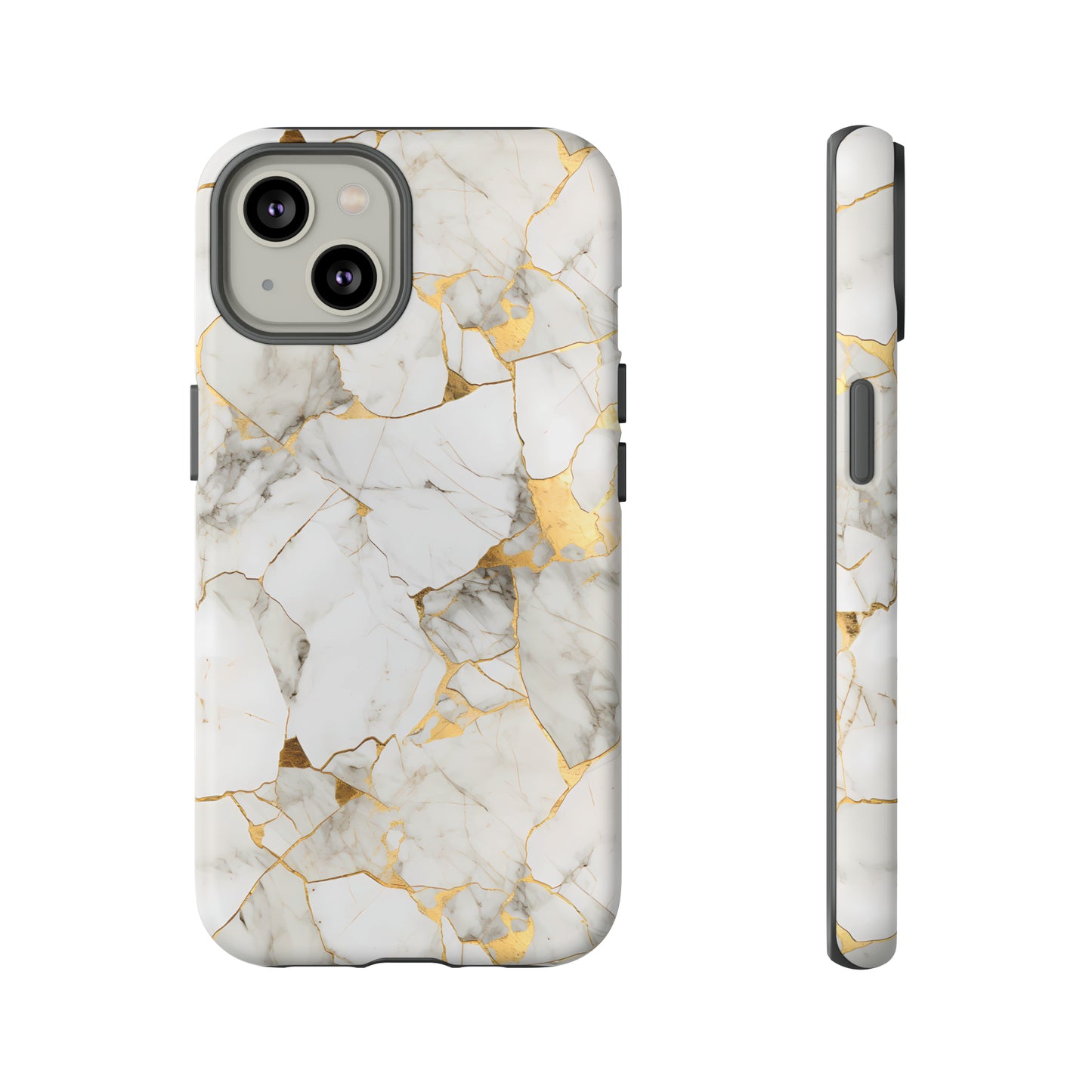 Gold & White Marble Tough Phone Cases