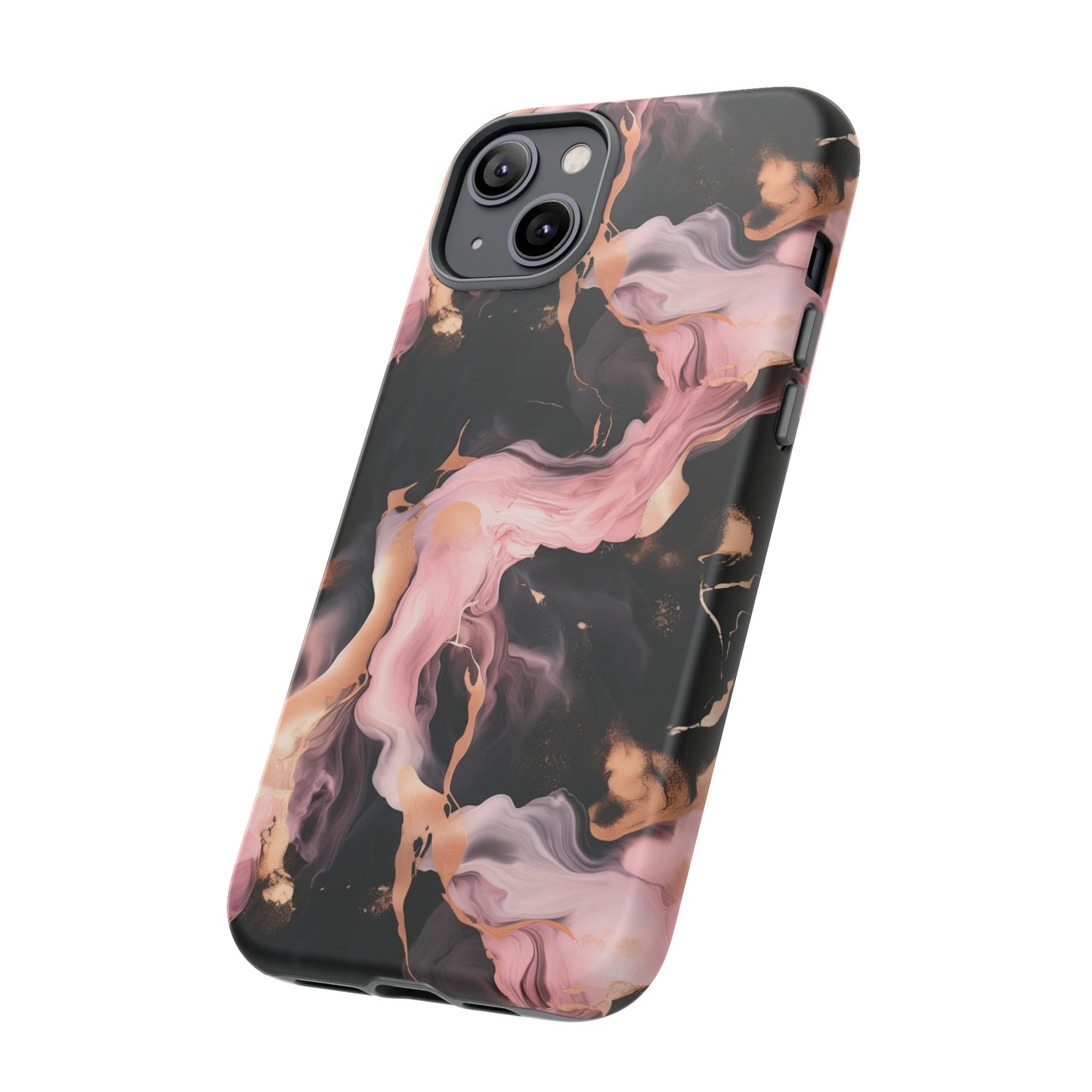 Black & Pink Marble  Tough Phone Cases