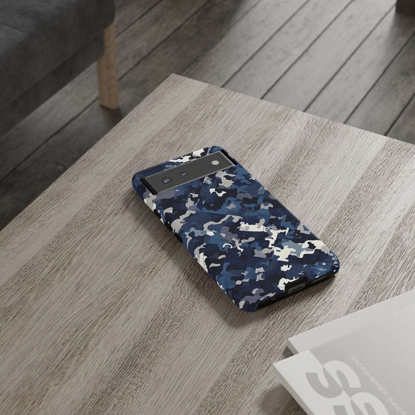 Blue Camo Inspired Tough Phone Cases
