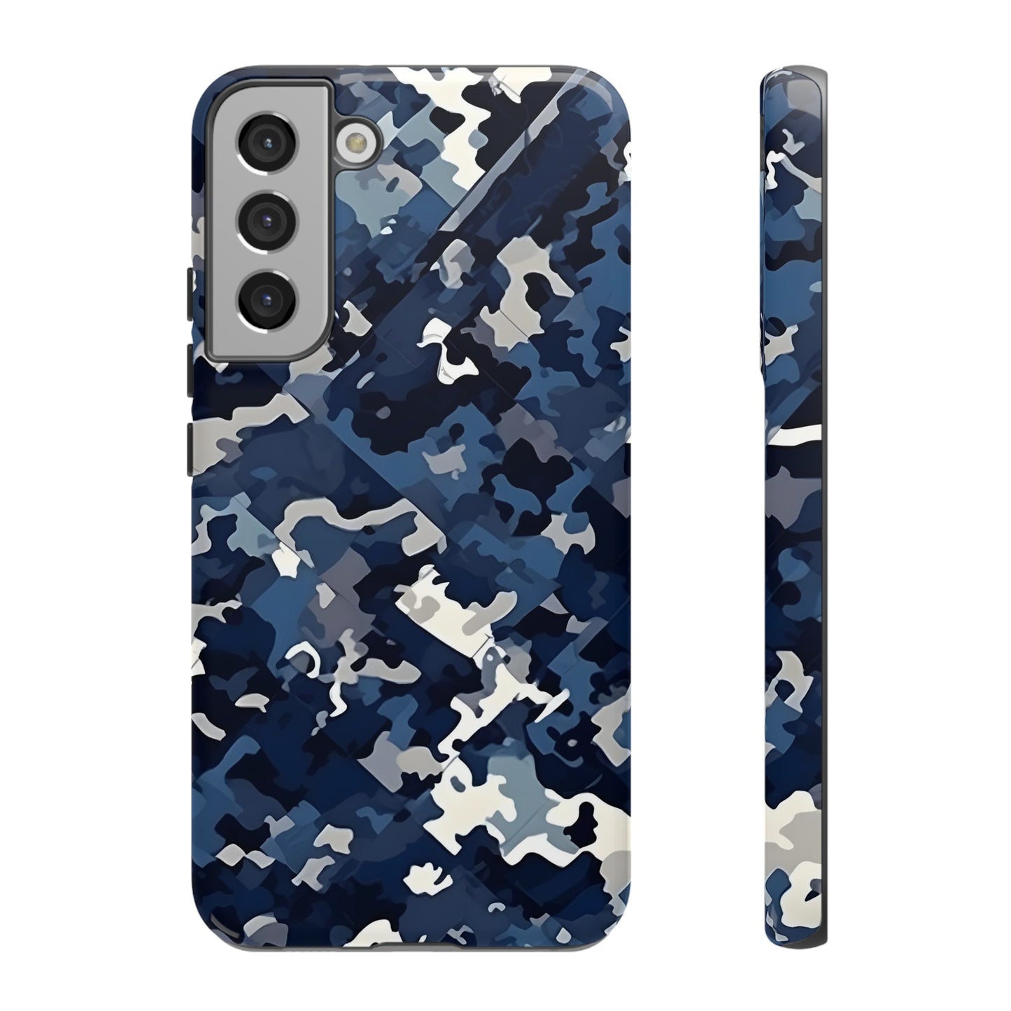 Blue Camo Inspired Tough Phone Cases