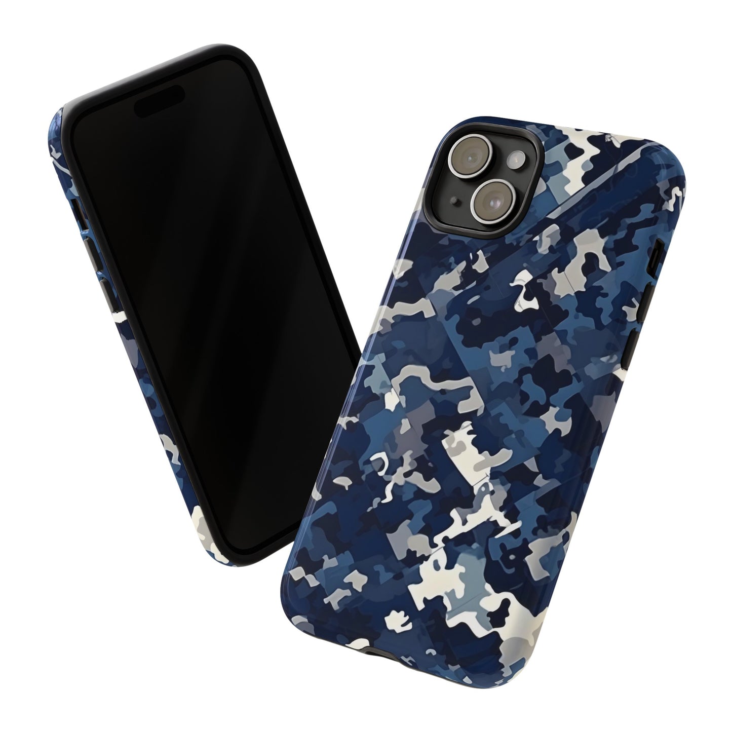 Blue Camo Inspired Tough Phone Cases