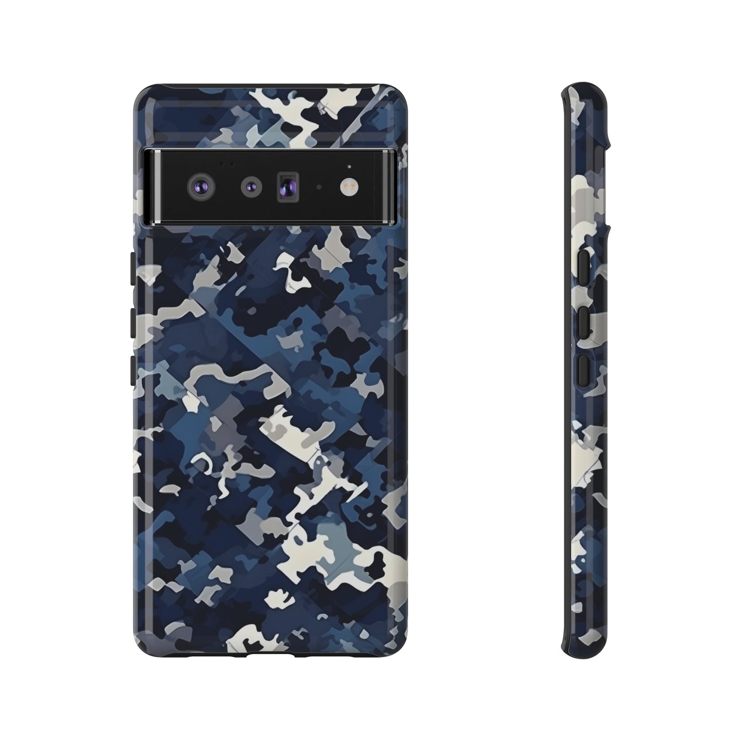 Blue Camo Inspired Tough Phone Cases