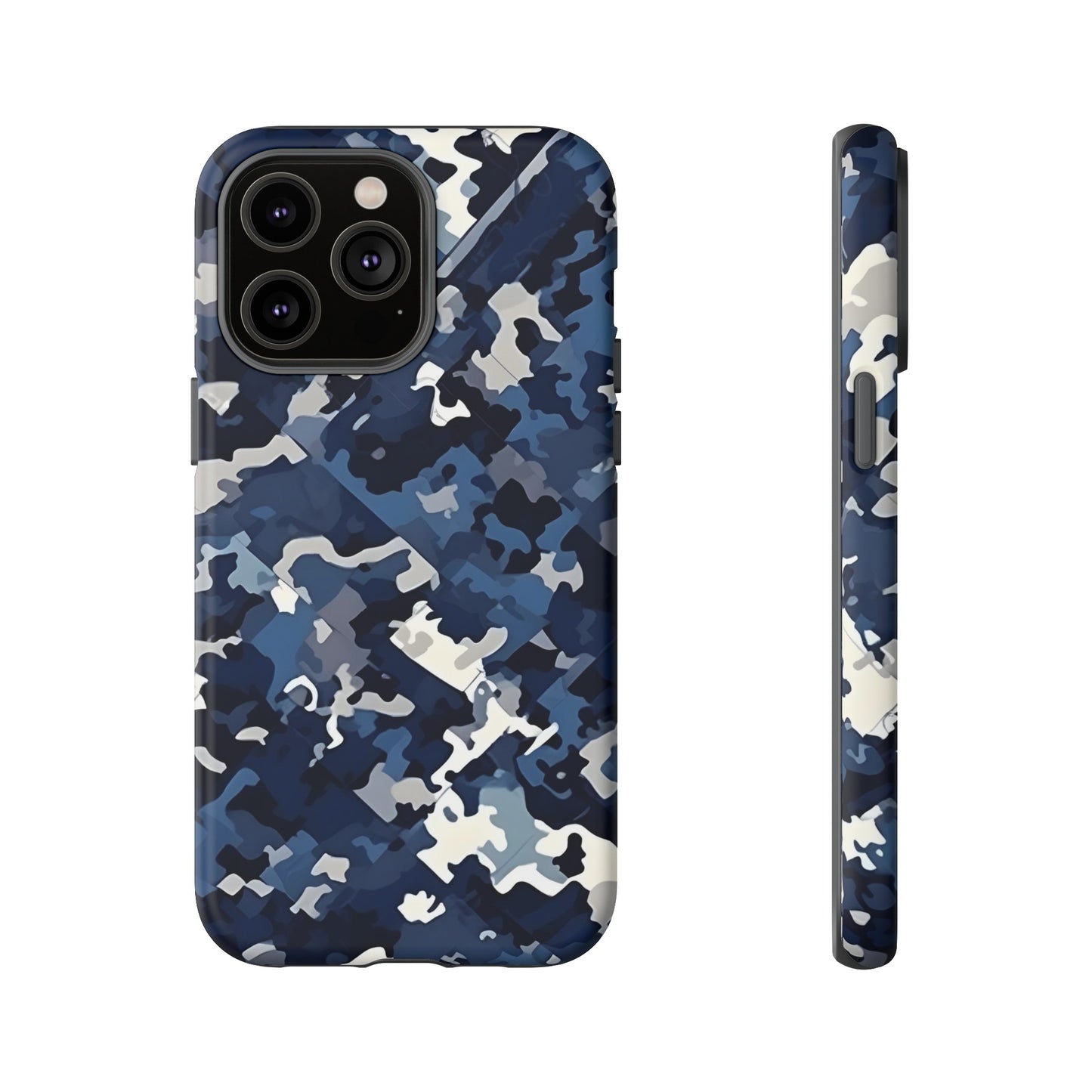 Blue Camo Inspired Tough Phone Cases