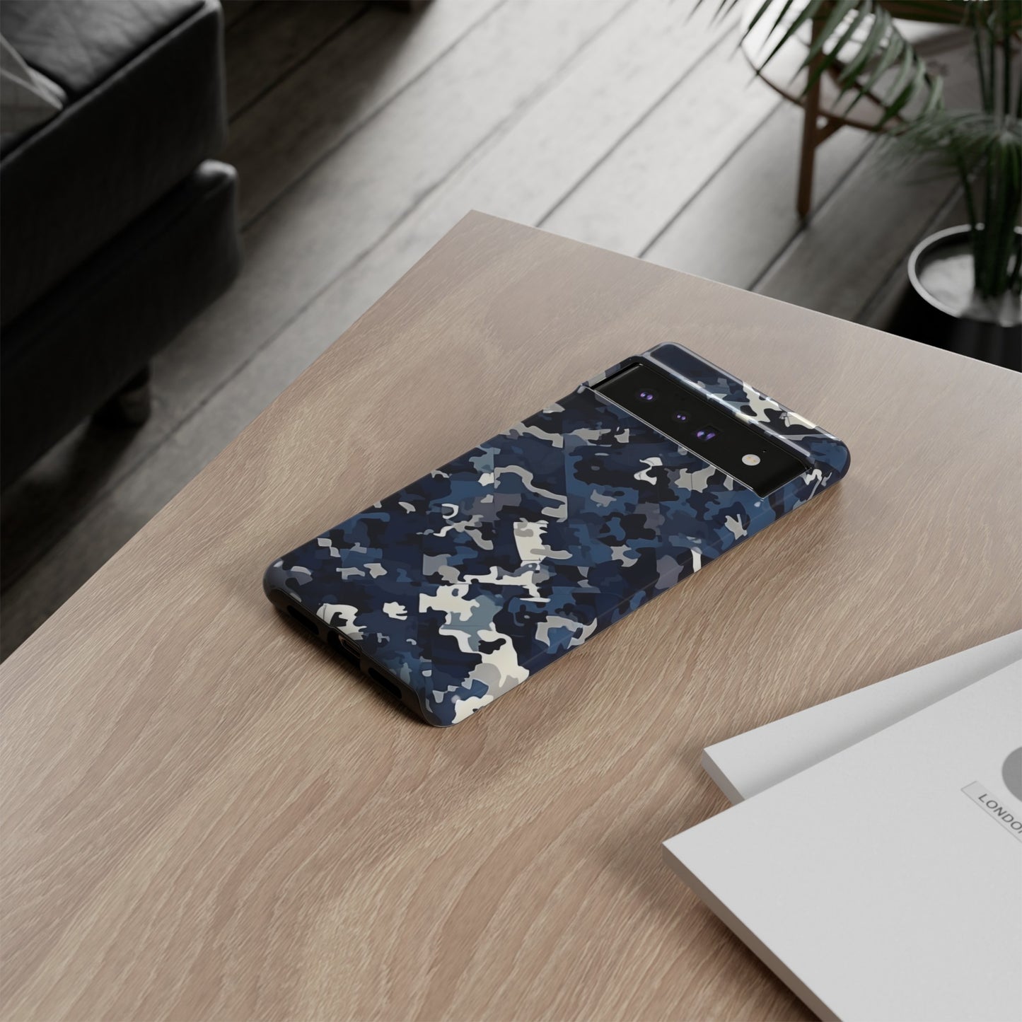 Blue Camo Inspired Tough Phone Cases
