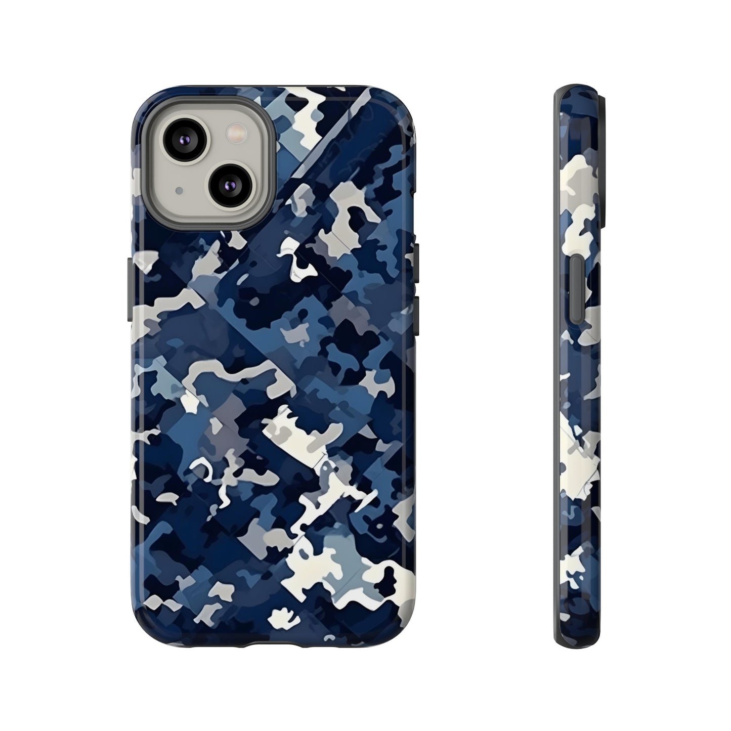Blue Camo Inspired Tough Phone Cases
