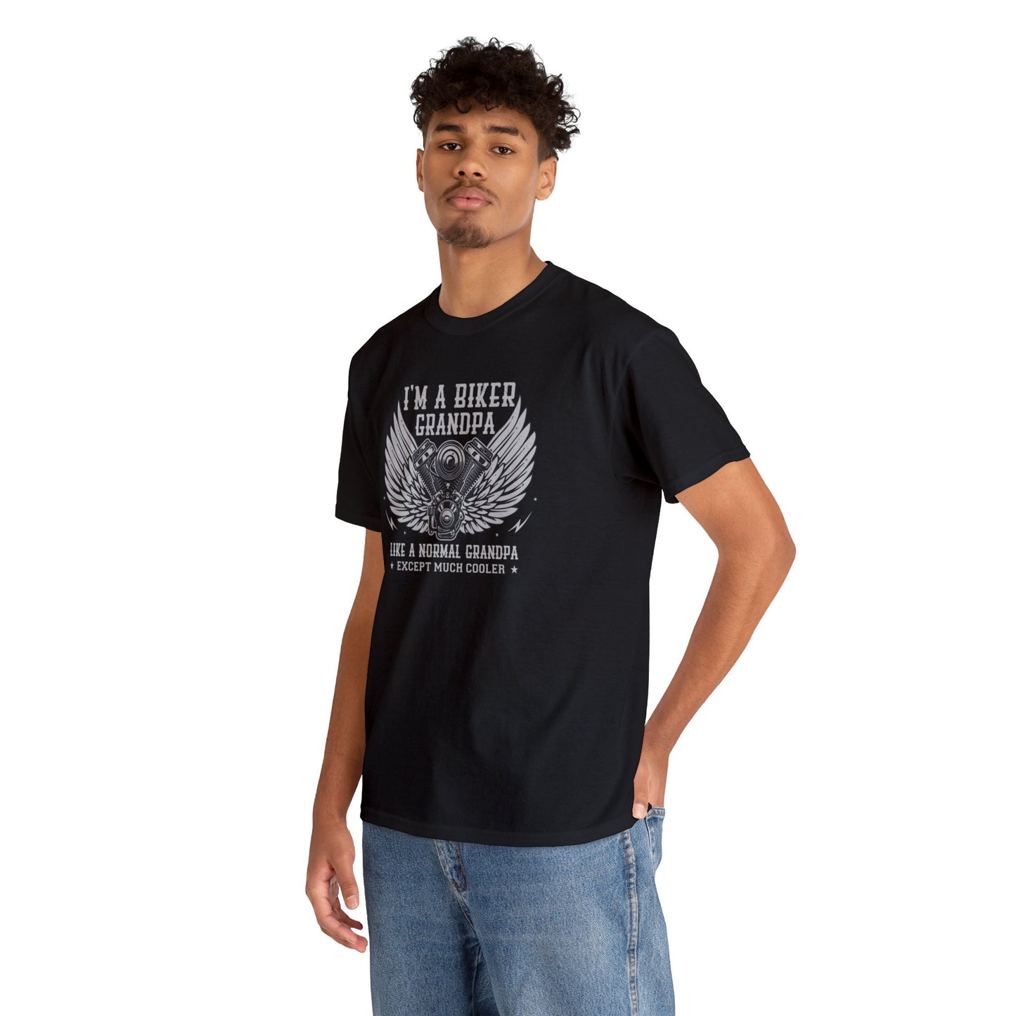 Im a Biker Grandpa LIke a Normal Grandpa Except Much Cooler  Unisex Heavy Cotton Tee
