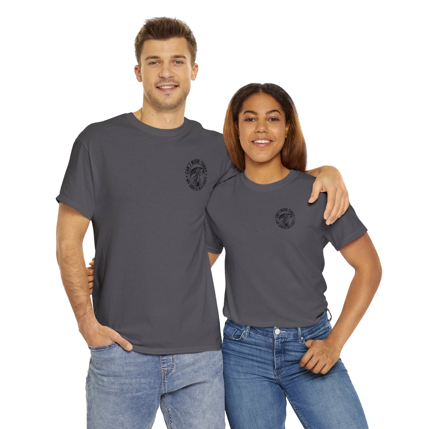 Cant Work Today My Arm Is In A Cast Unisex Heavy Cotton Tee