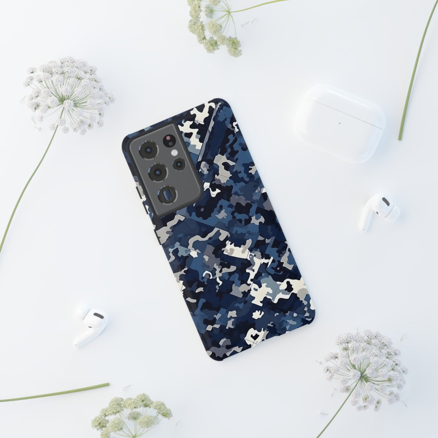 Blue Camo Inspired Tough Phone Cases