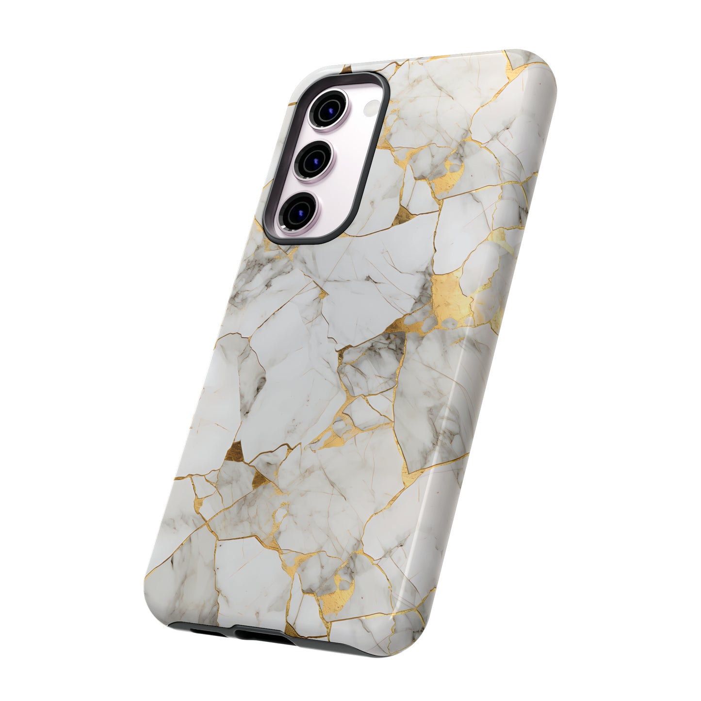 Gold & White Marble Tough Phone Cases