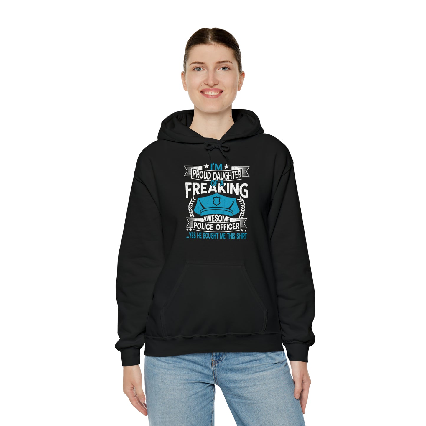 Proud Daughter of Freakin Awesome Police Officer Unisex Heavy Blend™ Hooded Sweatshirt