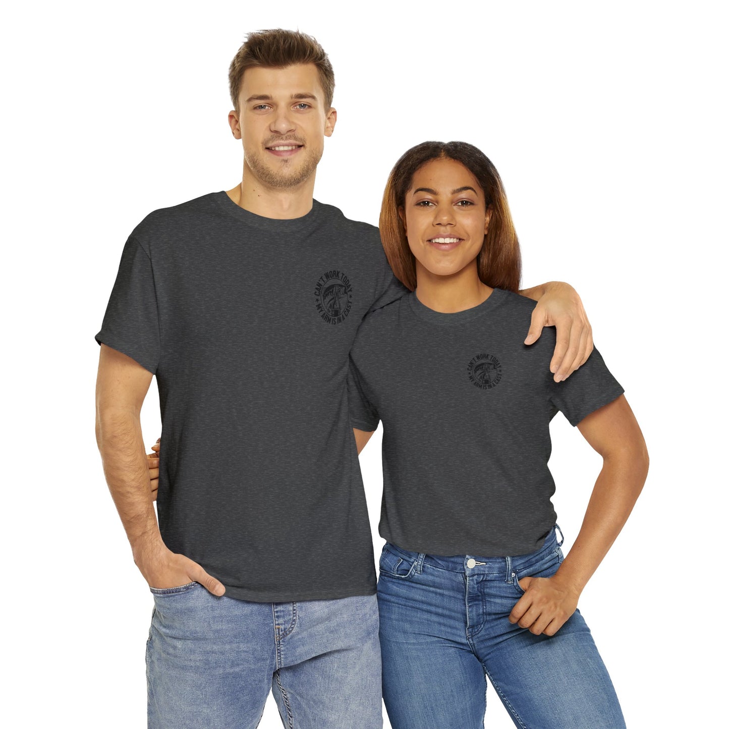 Cant Work Today My Arm Is In A Cast Unisex Heavy Cotton Tee