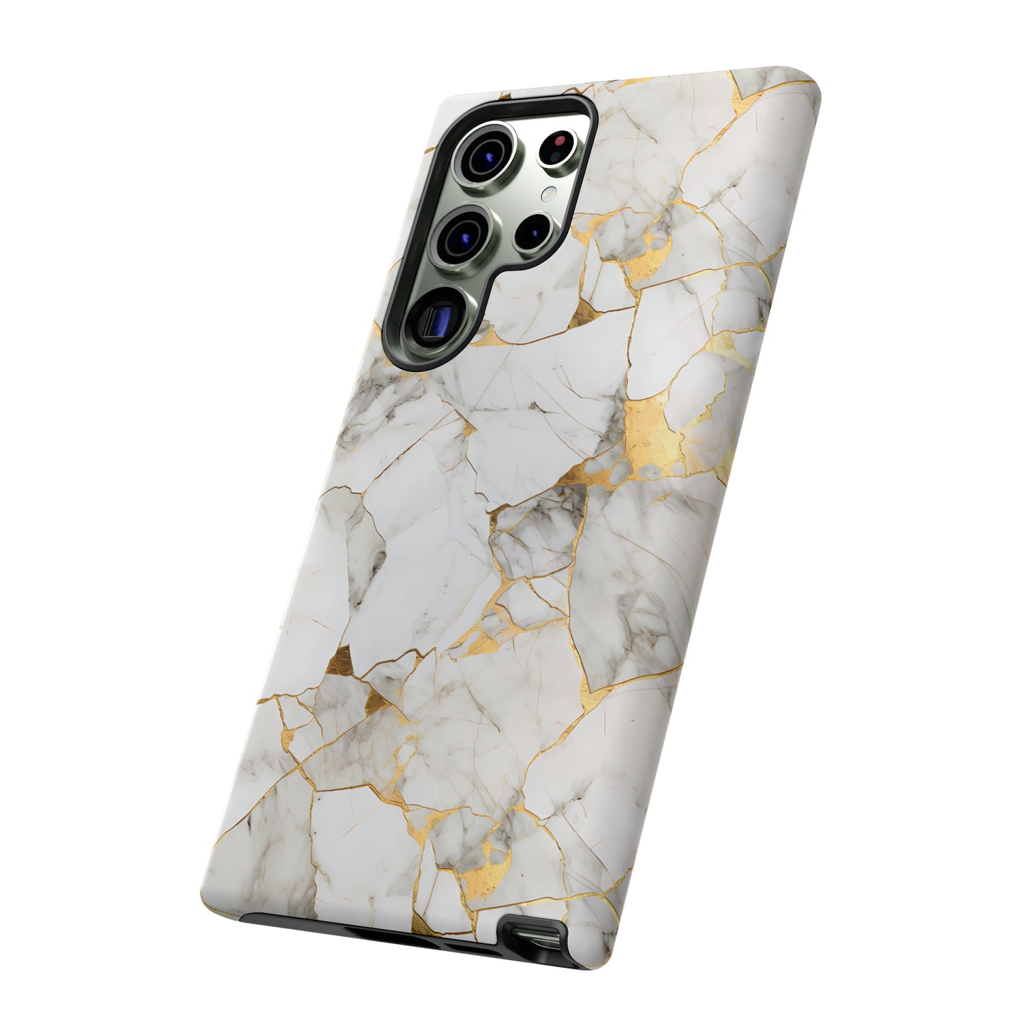 Gold & White Marble Tough Phone Cases