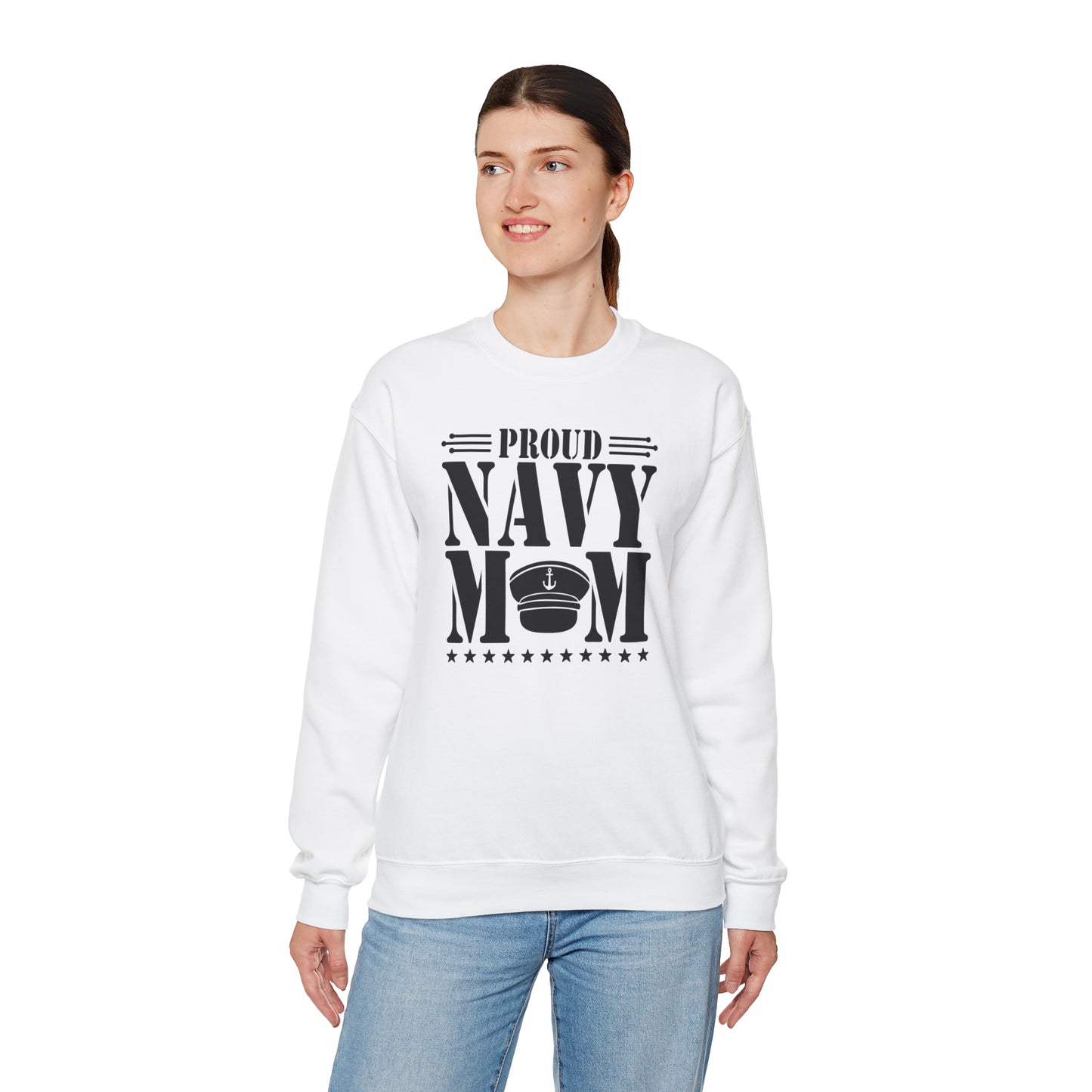 Proud Navy MOM Unisex Heavy Blend™ Crewneck Sweatshirt