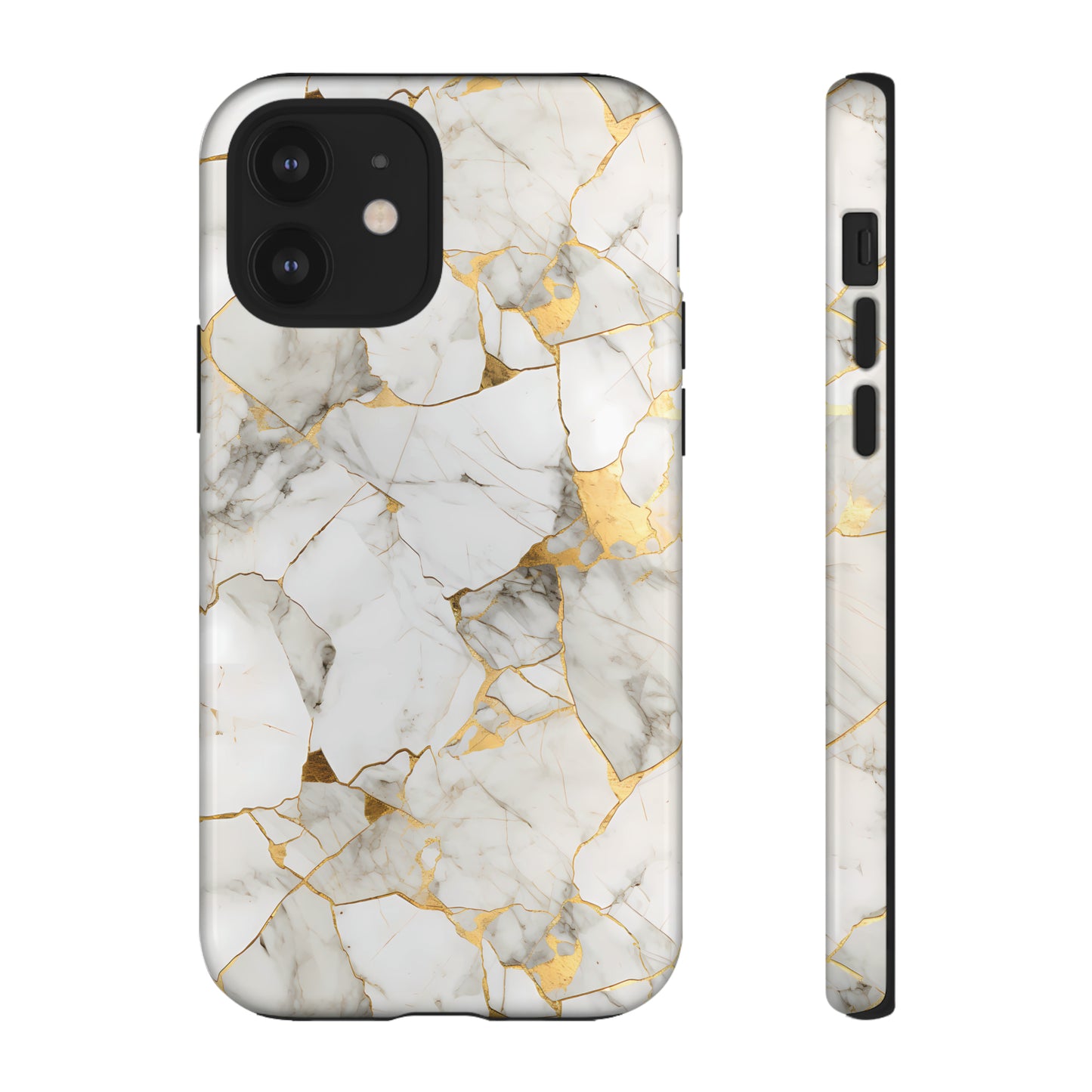Gold & White Marble Tough Phone Cases
