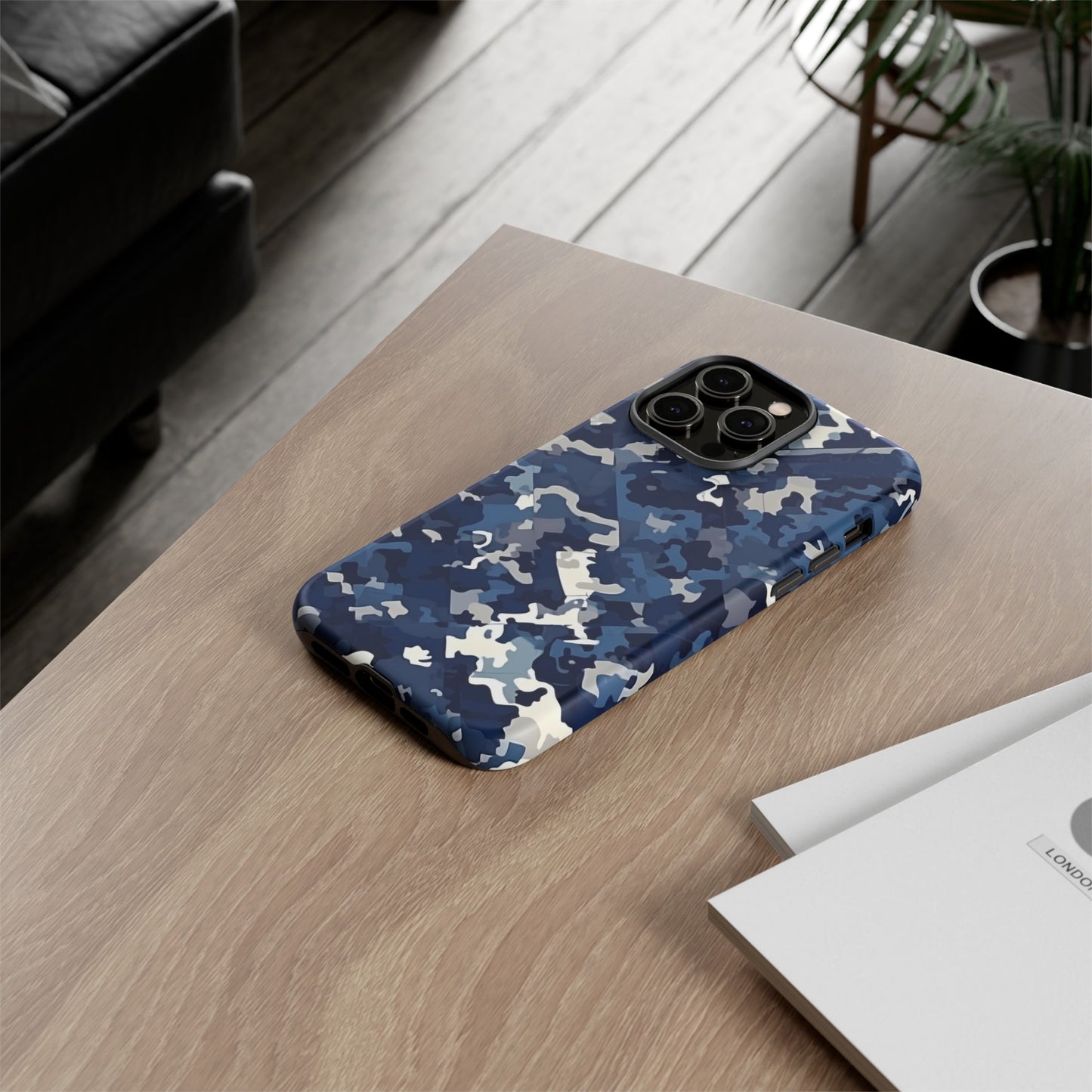 Blue Camo Inspired Tough Phone Cases