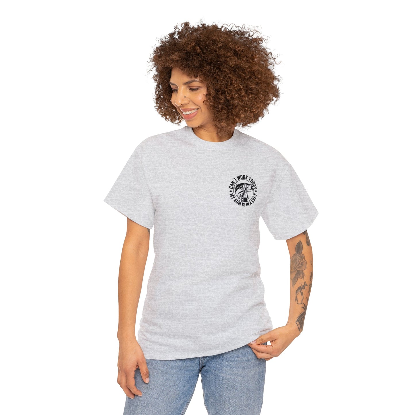Cant Work Today My Arm Is In A Cast Unisex Heavy Cotton Tee