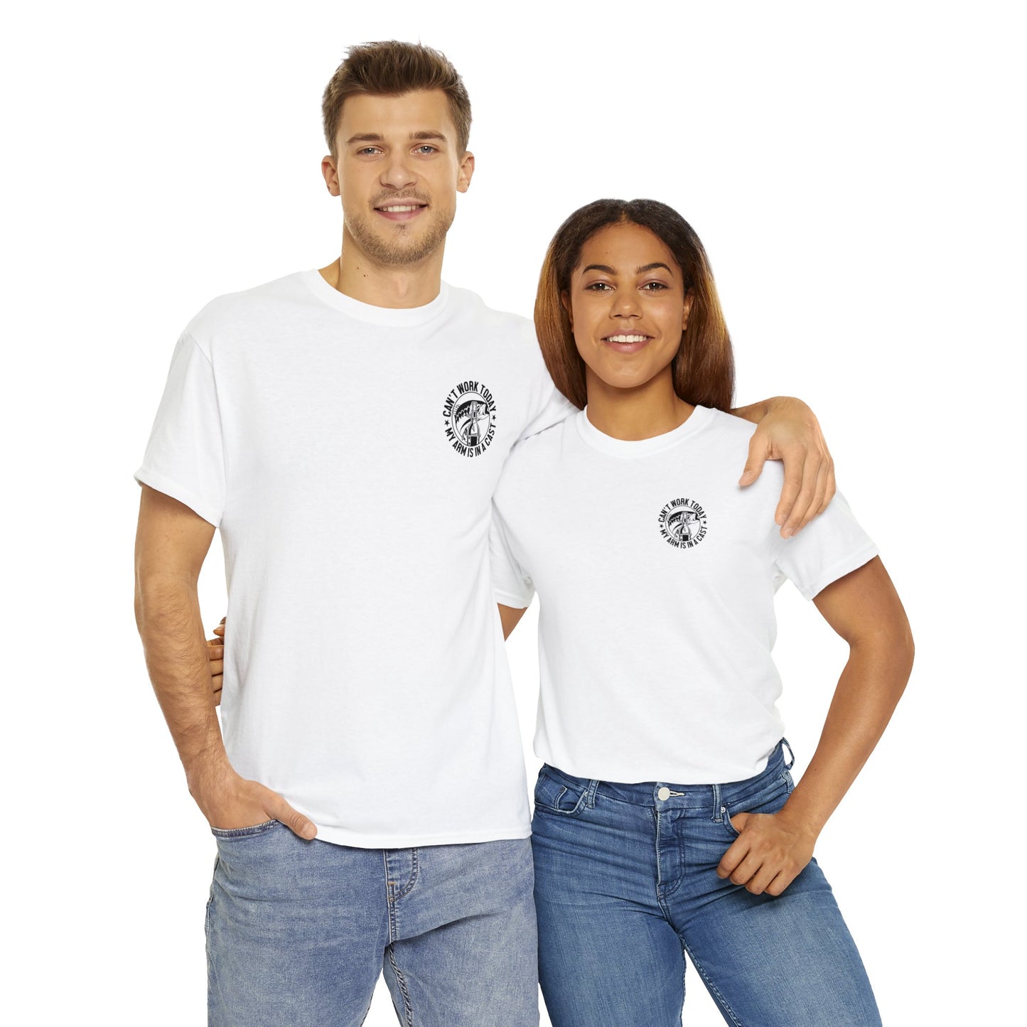 Cant Work Today My Arm Is In A Cast Unisex Heavy Cotton Tee