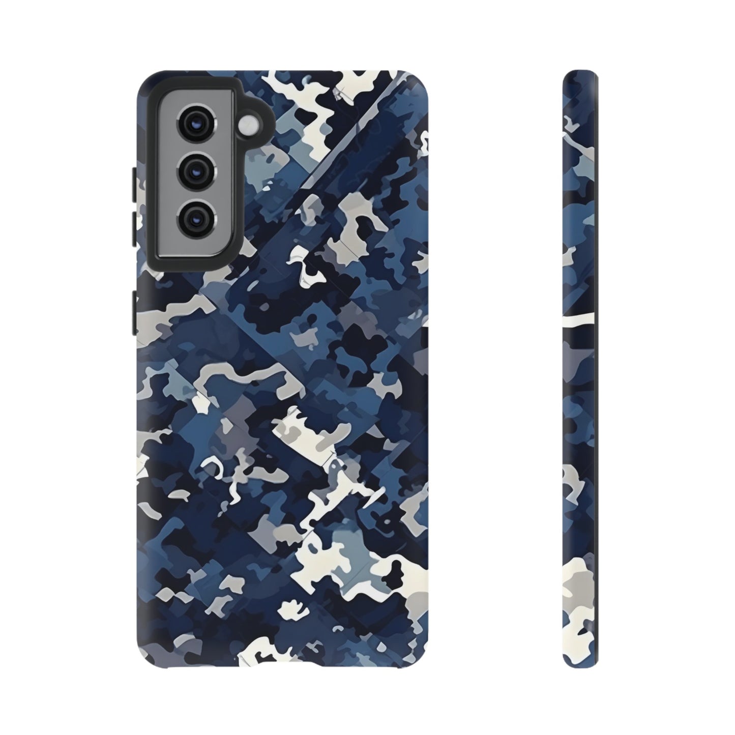 Blue Camo Inspired Tough Phone Cases
