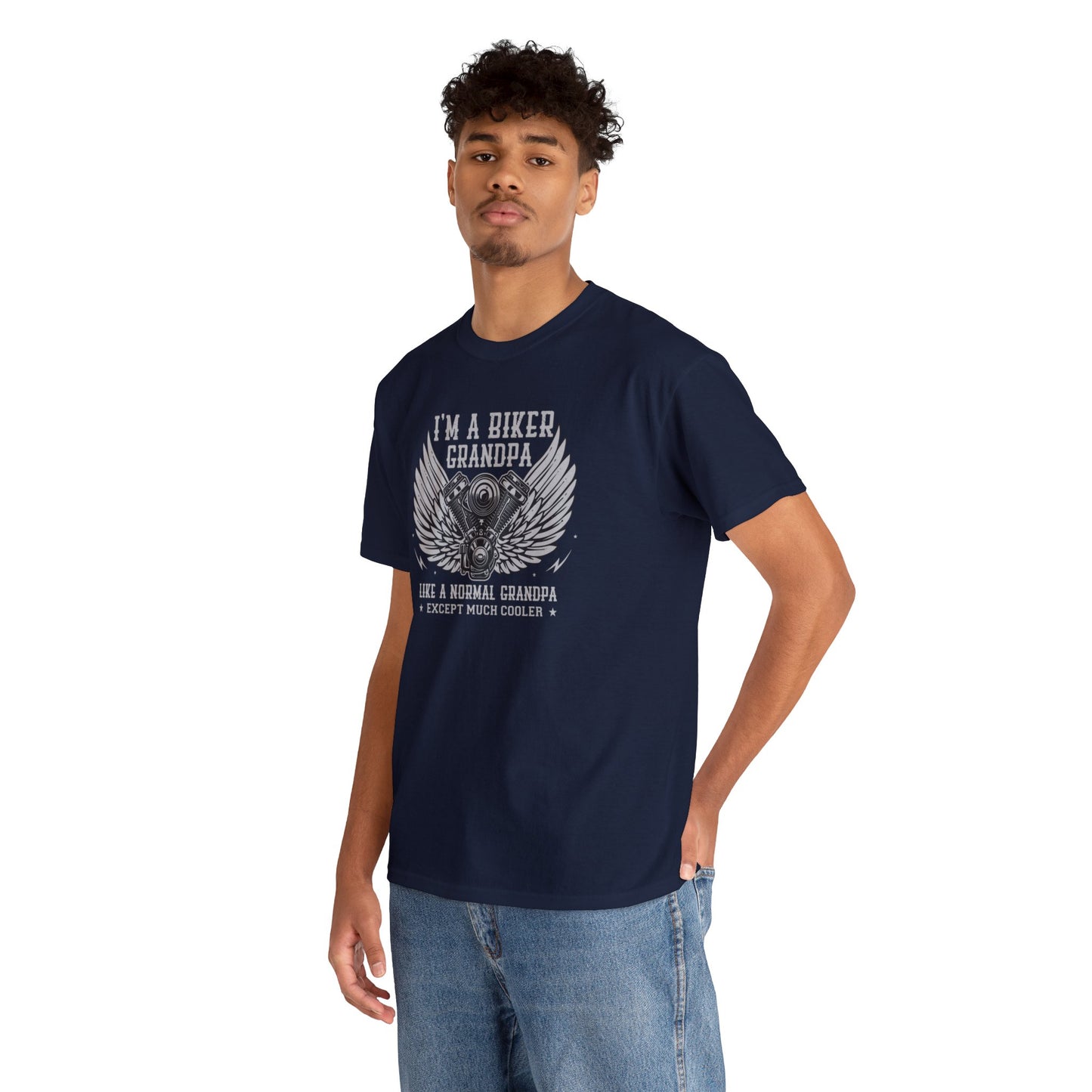 Im a Biker Grandpa LIke a Normal Grandpa Except Much Cooler  Unisex Heavy Cotton Tee