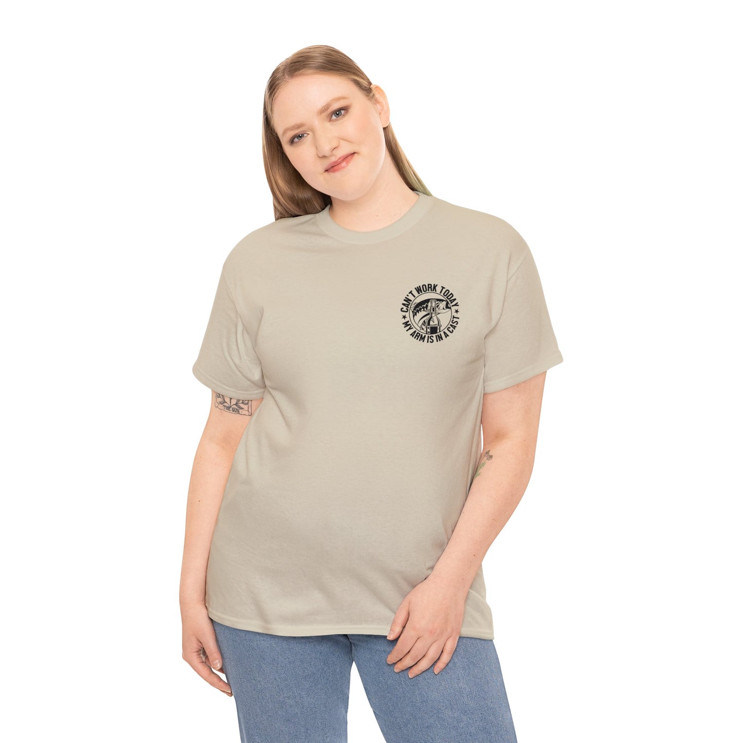 Cant Work Today My Arm Is In A Cast Unisex Heavy Cotton Tee