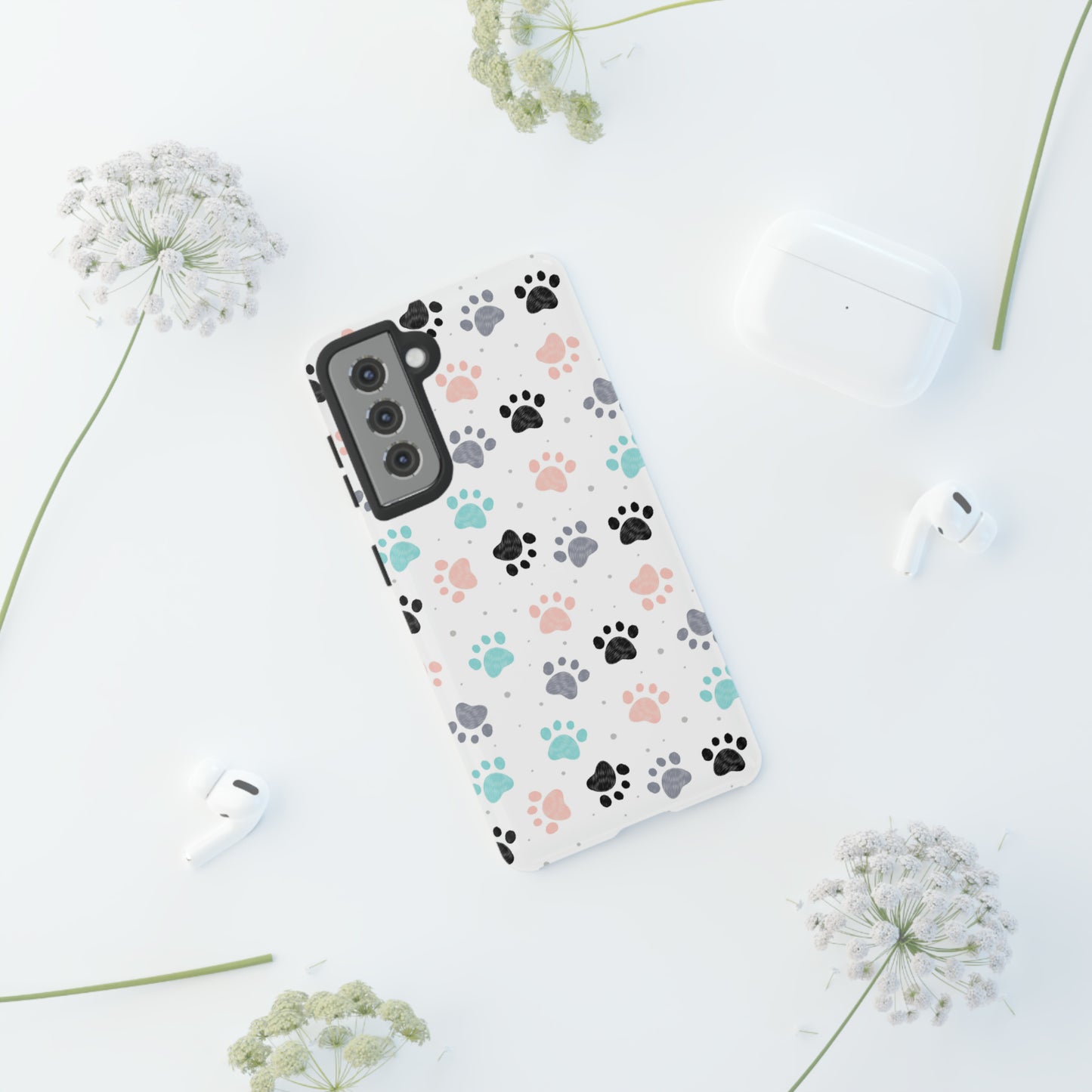 Pretty Pastel Paw Prints Tough Phone Cases